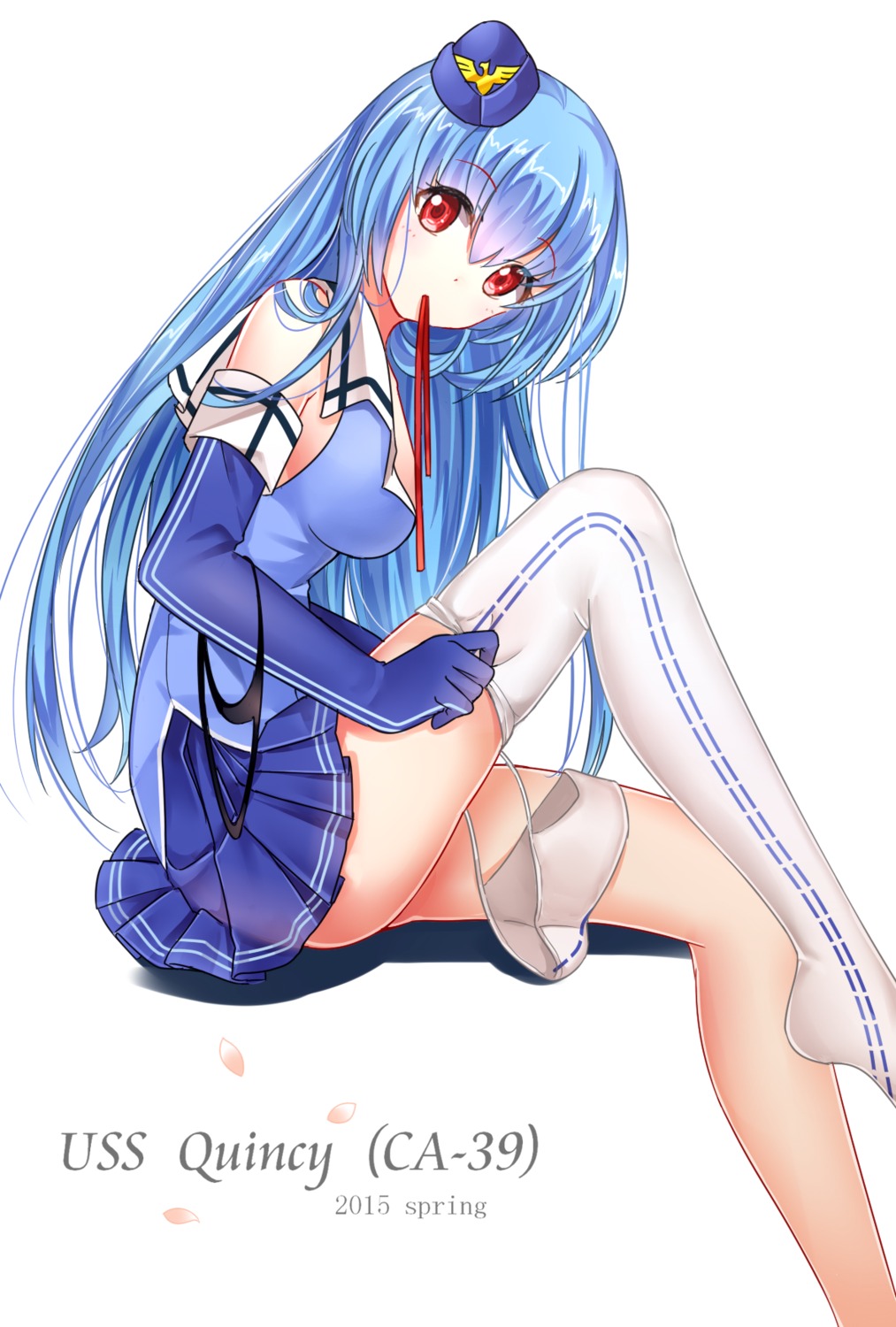 mana_(418208360), pantsu, panty_pull, quincy_(zhanjianshaonv), see_through, seifuku, thighhighs, zhanjianshaonv