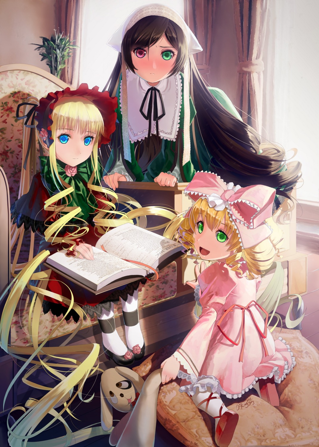dress, gothic_lolita, heterochromia, hinaichigo, lolita_fashion, okingjo, rozen_maiden, shinku