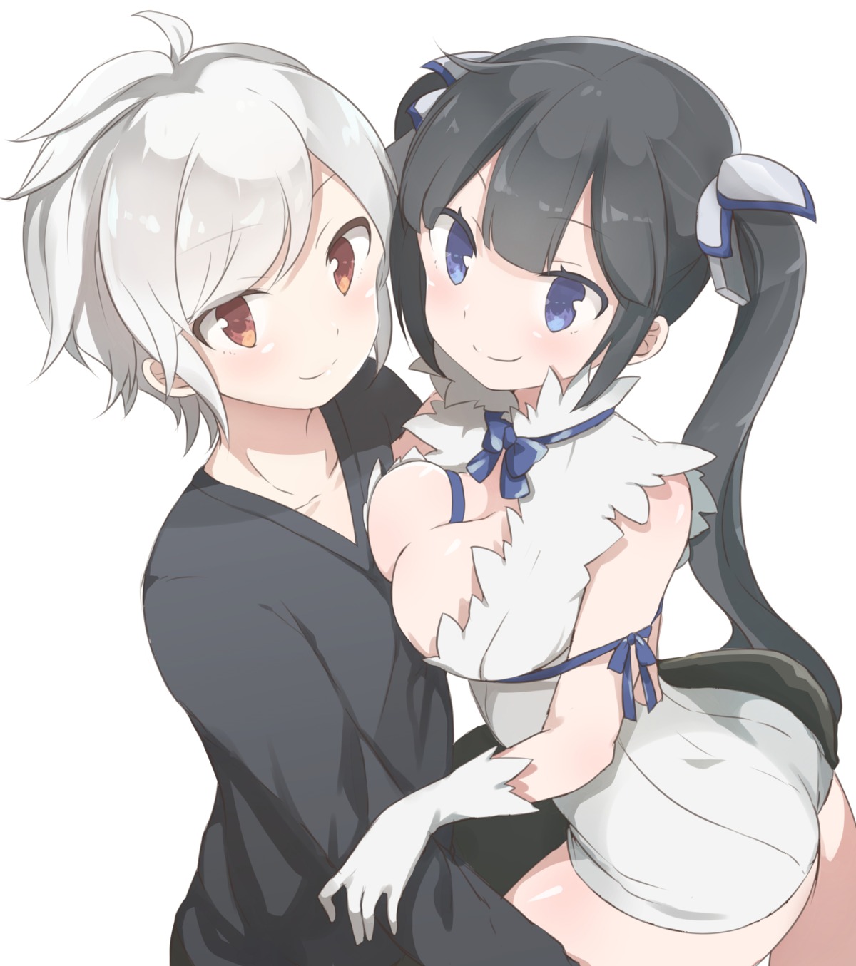 ass, bell_cranel, cleavage, dress, dungeon_ni_deai_wo_motomeru_no_wa_machigatteiru_darou_ka, hestia_(danmachi), no_bra, yakusou_(loiiiii)