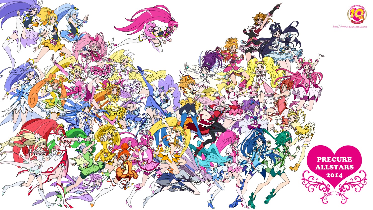 aoki_reika, aono_miki, bike_shorts, dress, eunos, fresh_precure!, futari_wa_precure, hanasaki_tsubomi, heels, higashi_setsuna, hoshizora_miyuki, houjou_hibiki, kurokawa_ellen, kurumi_erika, minamino_kanade, misumi_nagisa, momozono_love, myoudouin_itsuki, pantyhose, precure, shirabe_ako, smile_precure!, suite_precure, thighhighs, tsukikage_yuri, wallpaper, yamabuki_inori