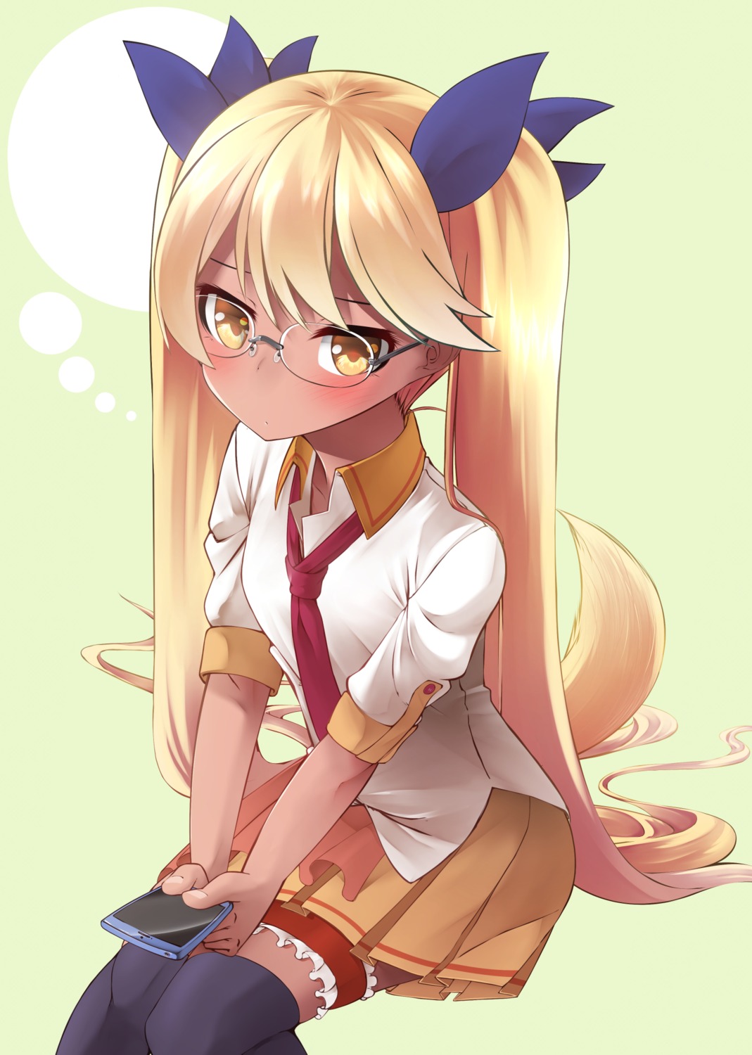 garter, megane, nekobaka, retoree_(show_by_rock!!), seifuku, show_by_rock!!, tail, thighhighs