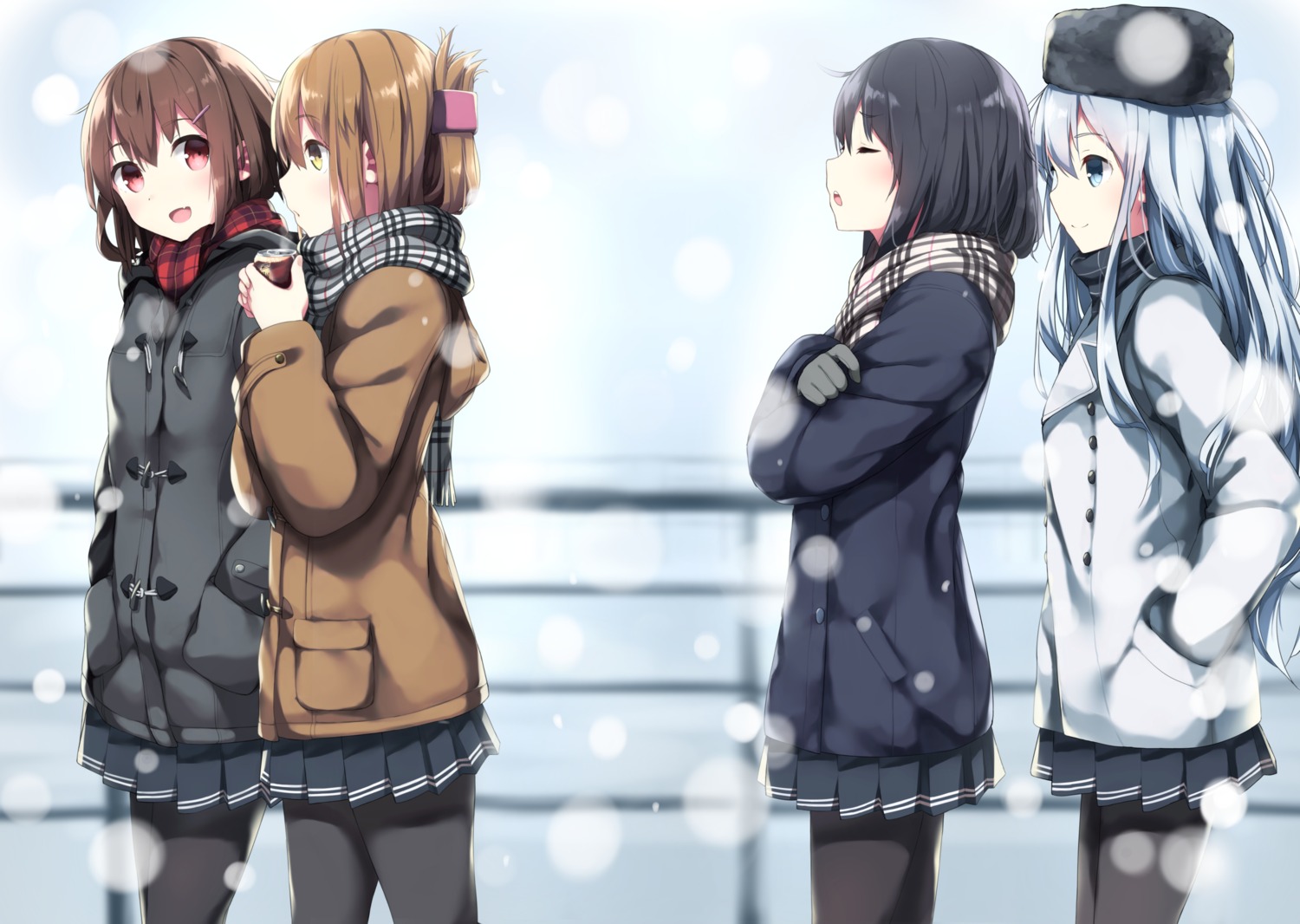 akatsuki_(kancolle), fueru_nattou, hibiki_(kancolle), ikazuchi_(kancolle), inazuma_(kancolle), kantai_collection, pantyhose, seifuku
