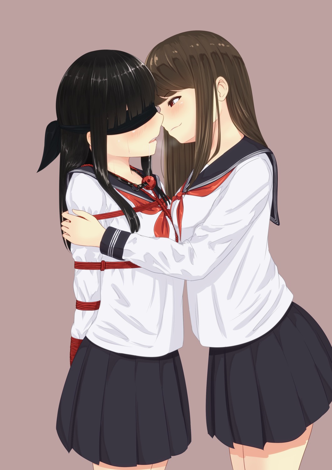bondage, minagiku, seifuku, yuri