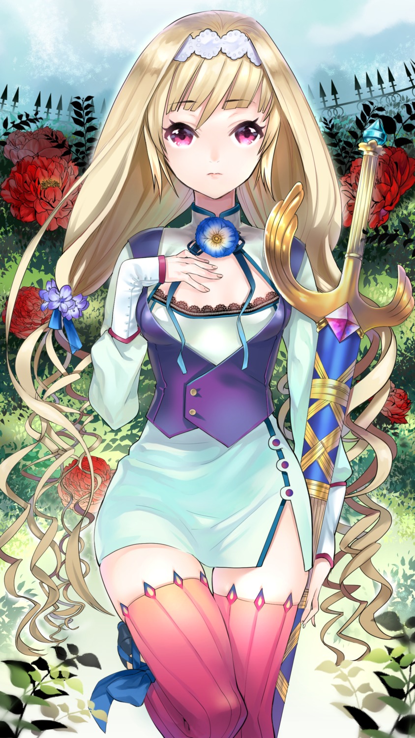 dress, sword, thighhighs, yamanashi_kawanashi