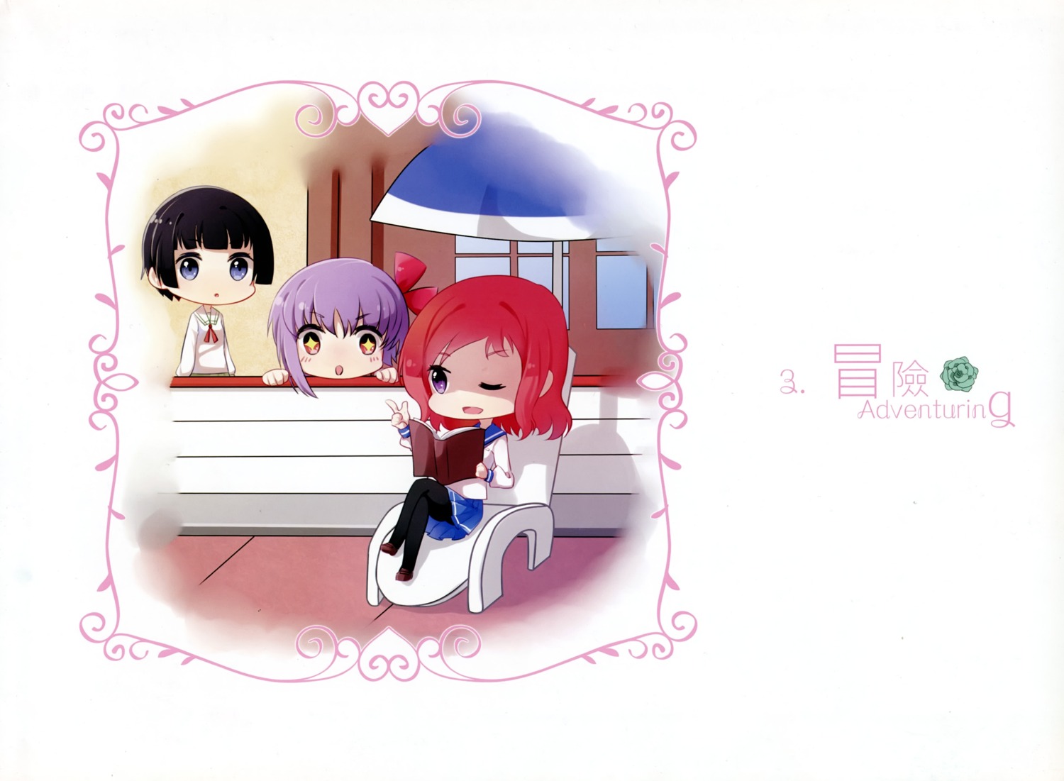 chibi, murohashi_hiroko, saki, seifuku, takei_hisa, thighhighs, yumeno_maho