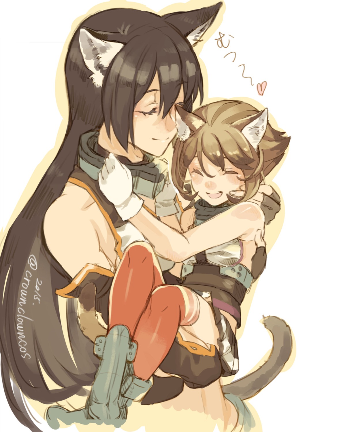 animal_ears, cosmic, kantai_collection, mutsu_(kancolle), nagato_(kancolle), nekomimi, tail, thighhighs