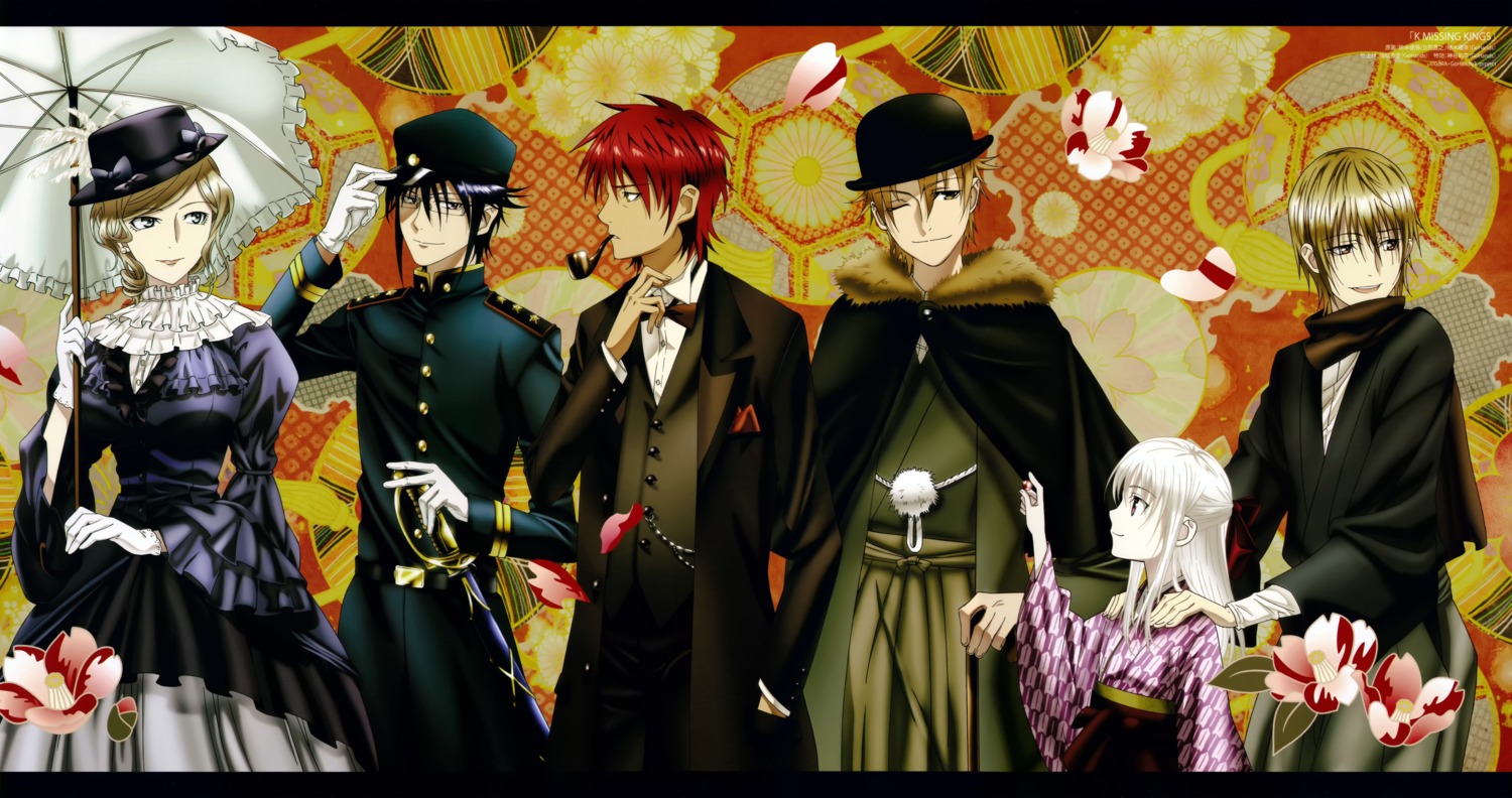 awashima_seri, dress, k, kimono, kusanagi_izumo, kushina_anna, megane, munakata_reisi