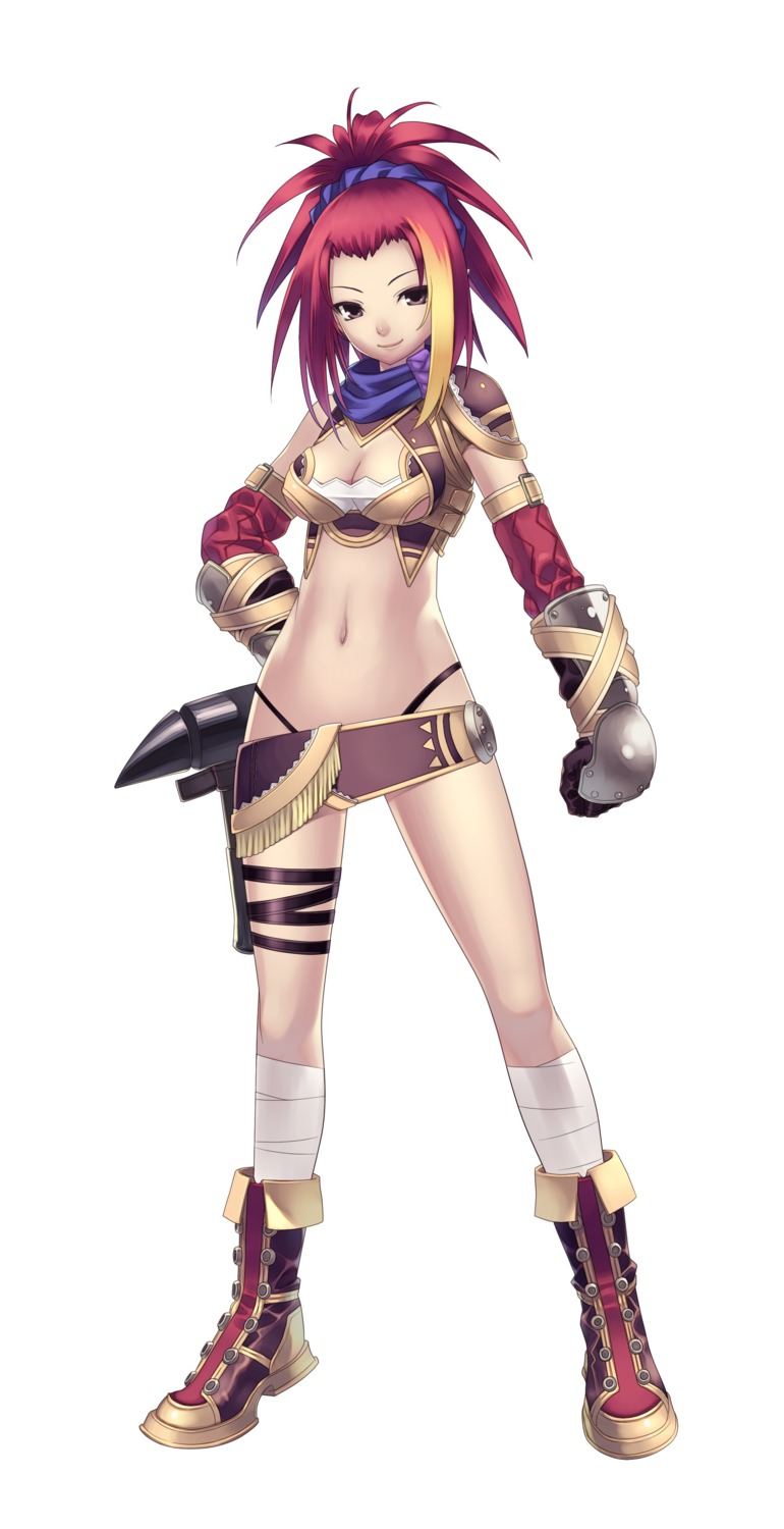 agarest_senki, agarest_senki_zero, armor, bandages, bikini_armor, cleavage, hirano_katsuyuki, weapon