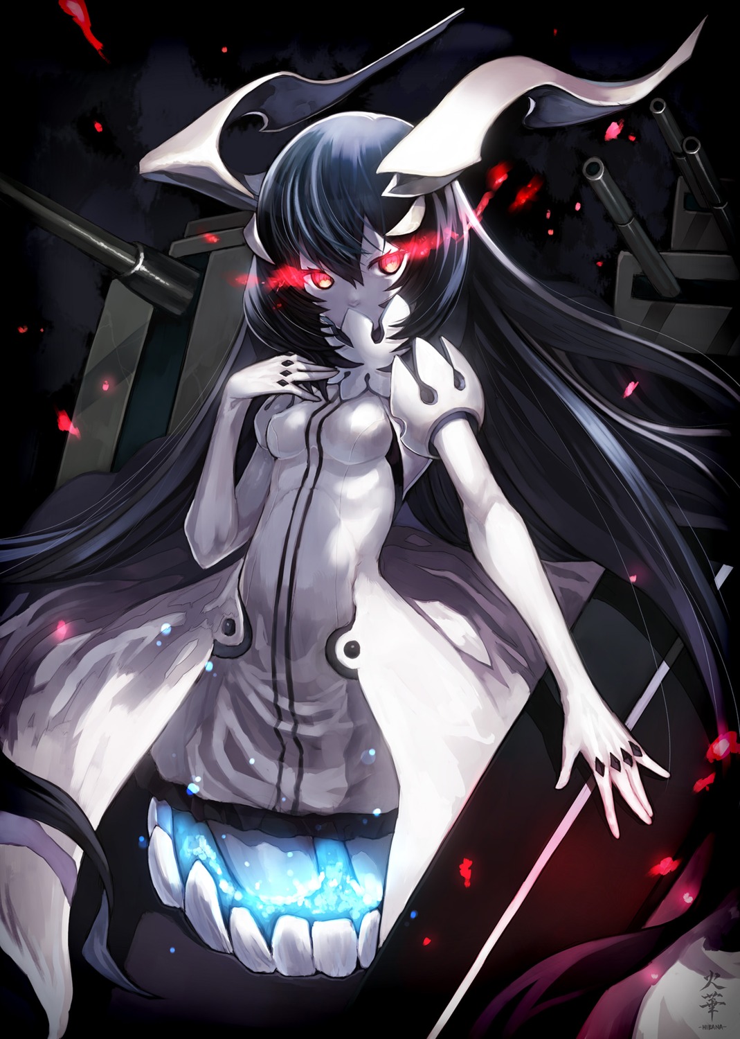 anchorage_water_oni, dress, hibana_(artist), horns, kantai_collection