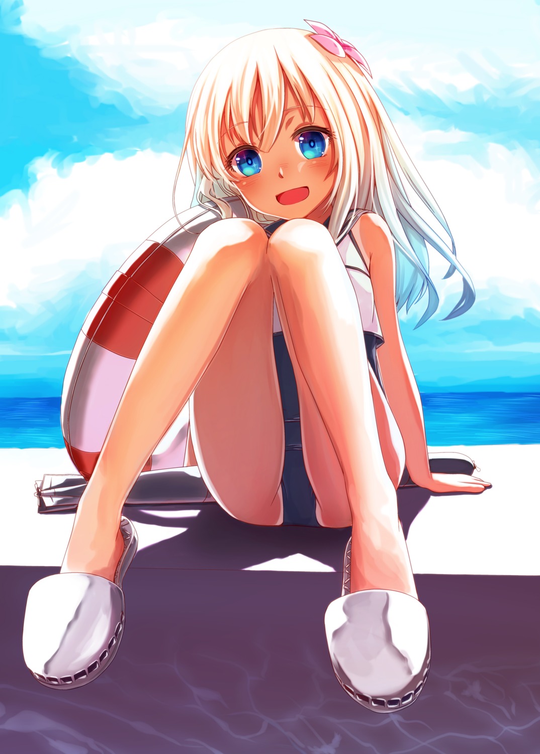 kantai_collection, mocha_(snowflake), ro-500, school_swimsuit, swimsuits, tan_lines