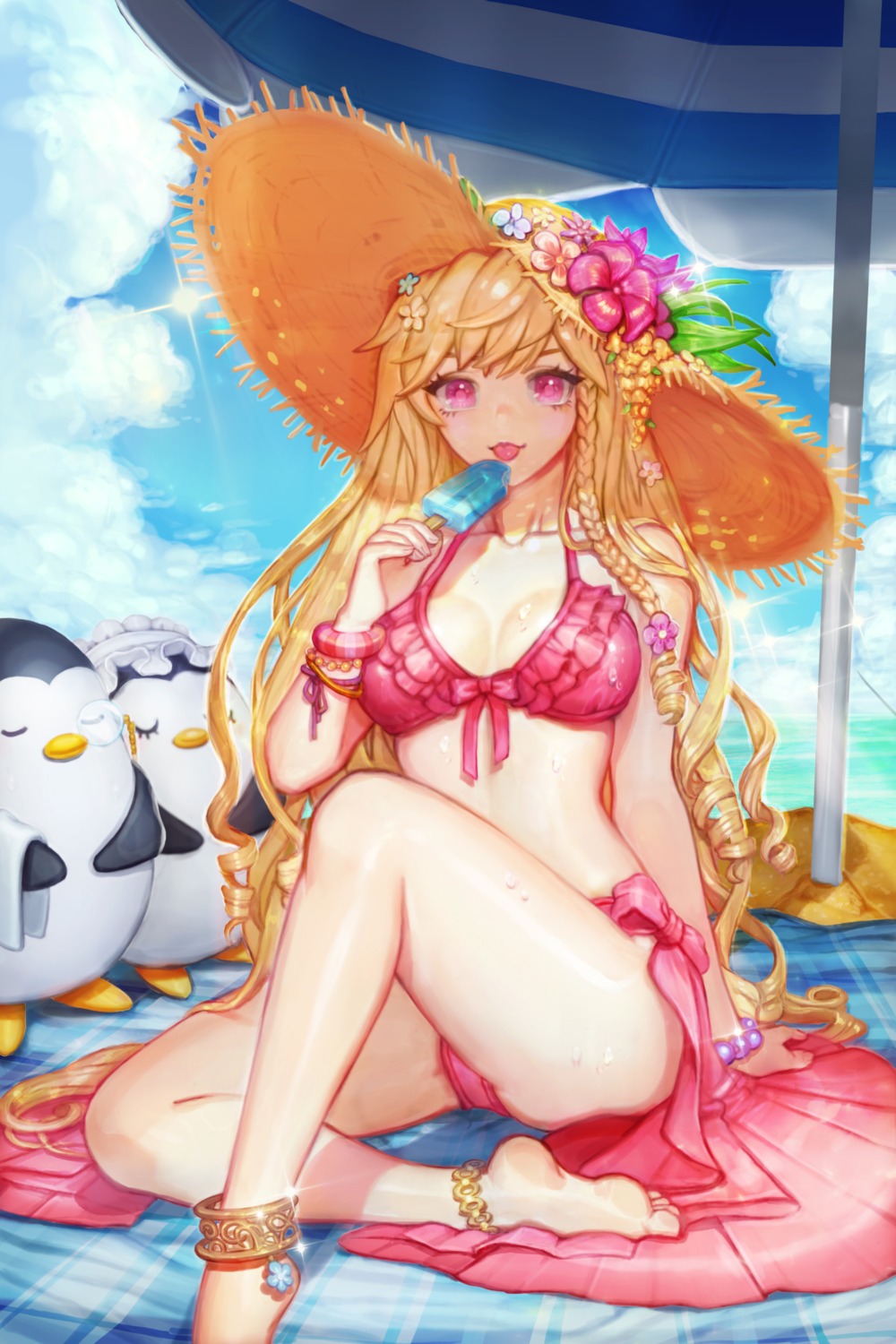 bikini, cleavage, feet, monable, swimsuits, sword_girls