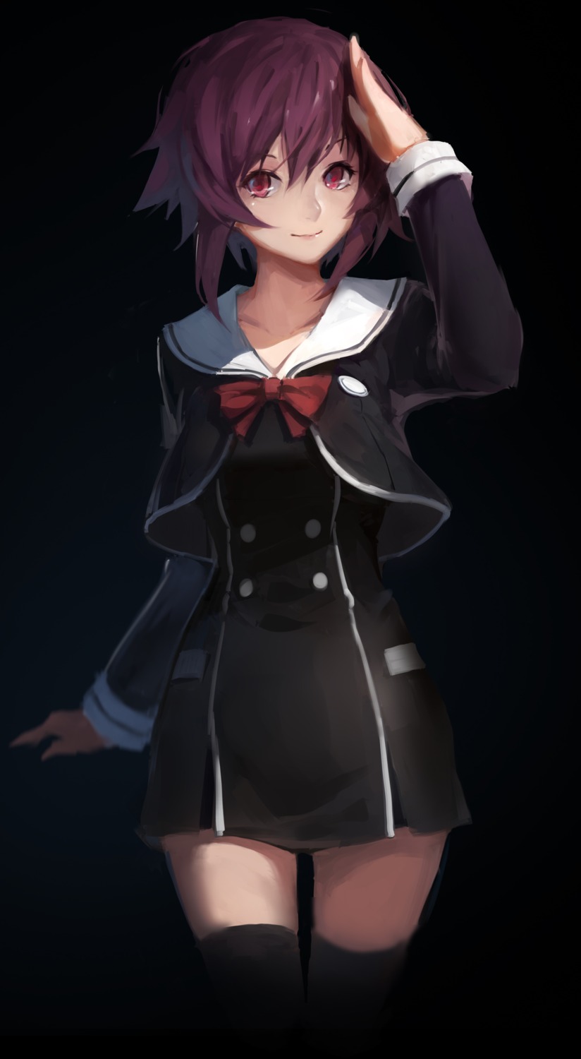 chaos;child, onoe_serika, seifuku, sola7764, thighhighs