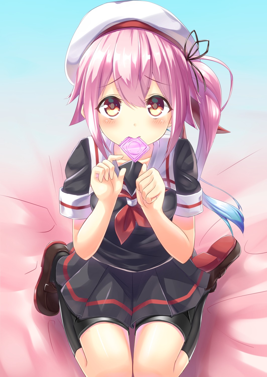 amane_mafuyu_(artist), bike_shorts, harusame_(kancolle), kantai_collection, seifuku