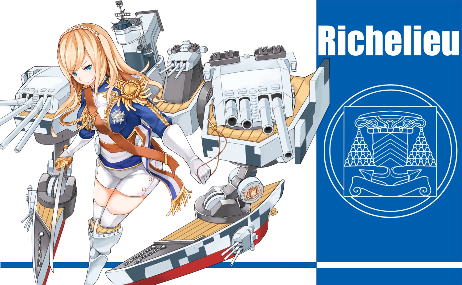 15k, armor, richelieu_(zhanjianshaonv), thighhighs, uniform, zhanjianshaonv