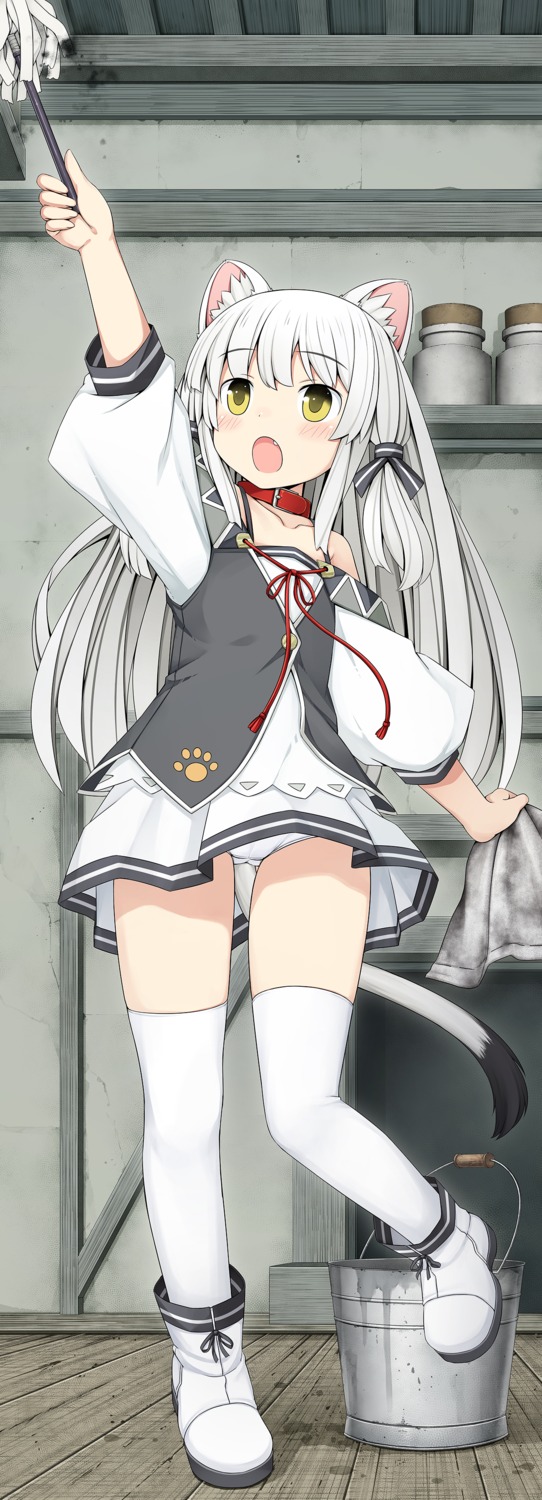 animal_ears, namaru_(summer_dandy), nekomimi, pantsu, tail, thighhighs