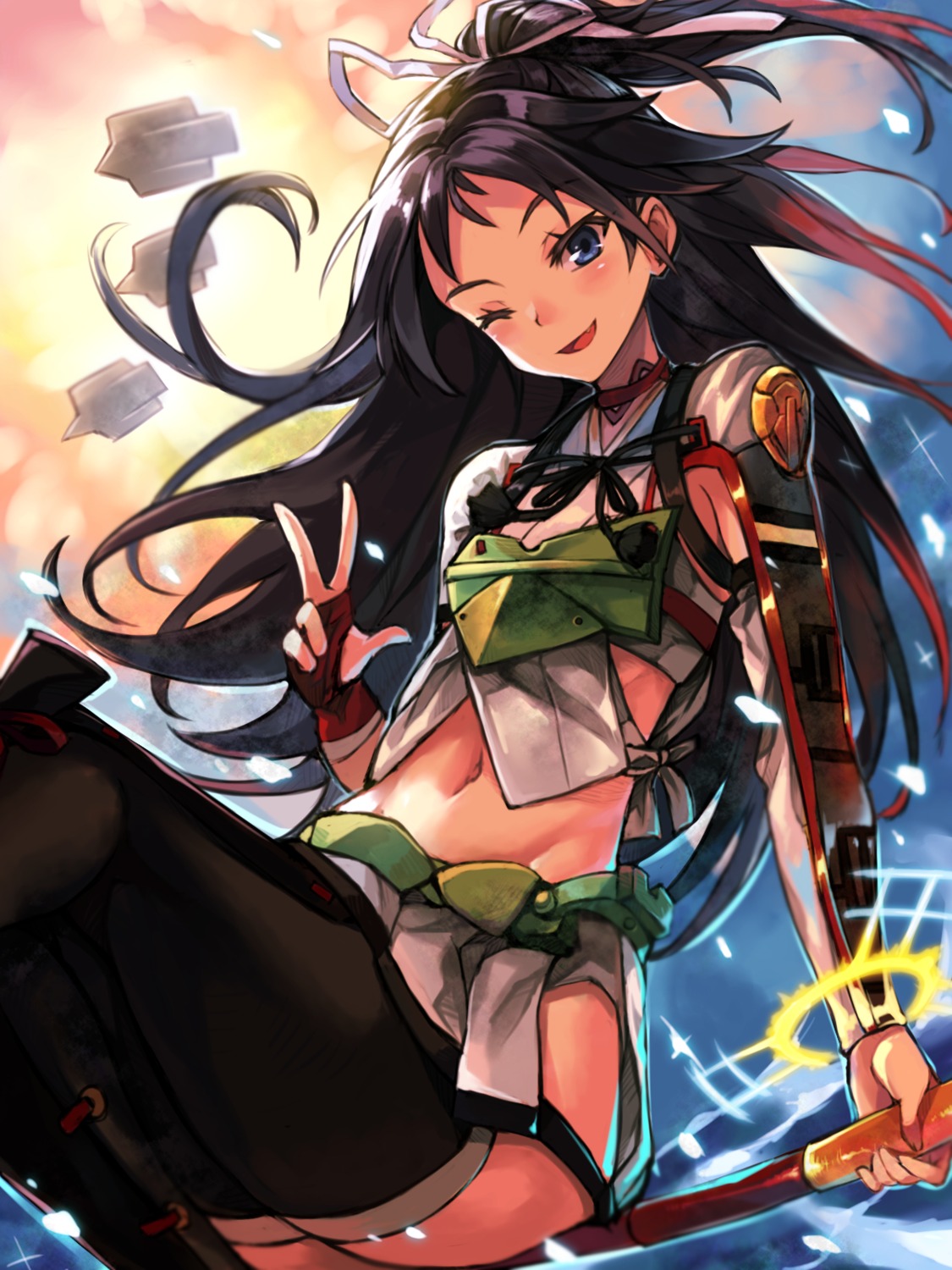 kantai_collection, katsuragi_(kancolle), redcomet, thighhighs