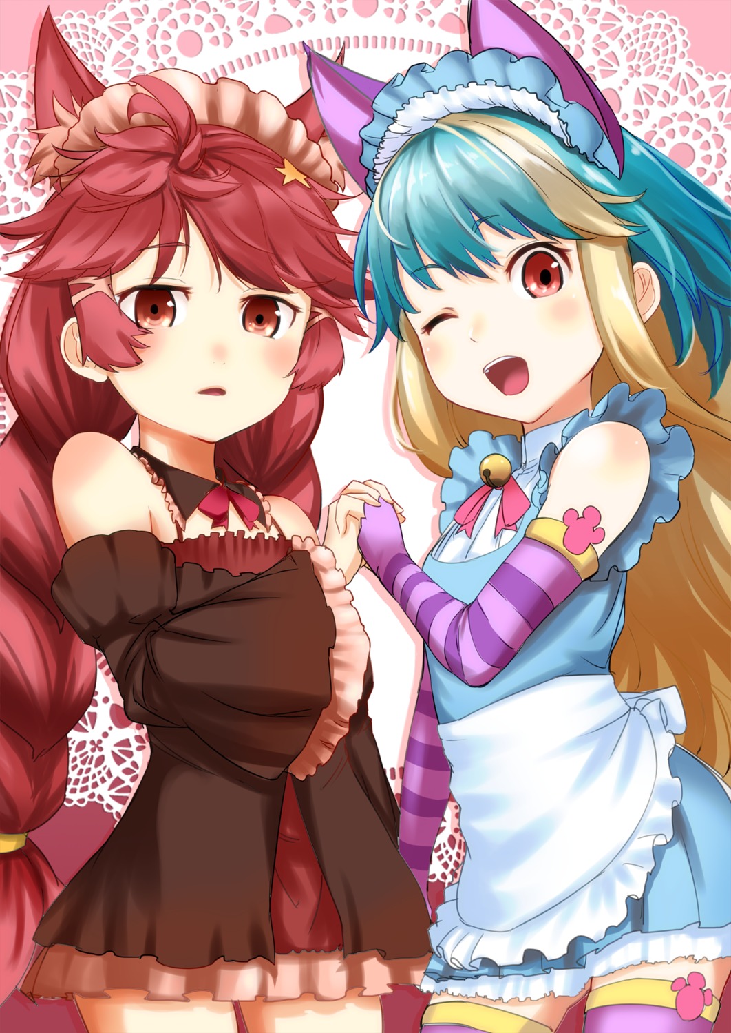 animal_ears, dress, thighhighs, wonderland_wars, yumanku