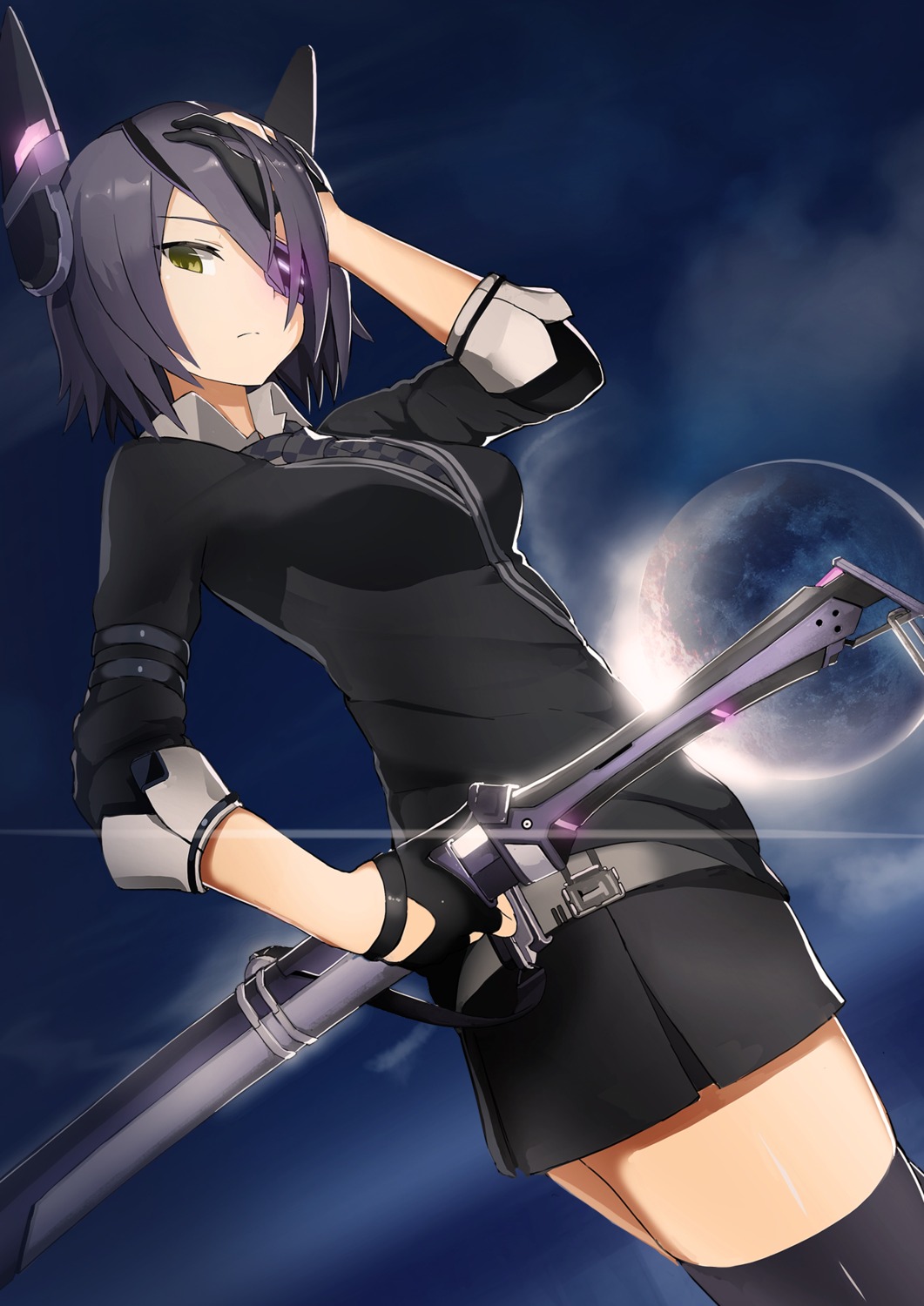 ccaw, eyepatch, kantai_collection, sword, tenryuu_(kancolle), thighhighs