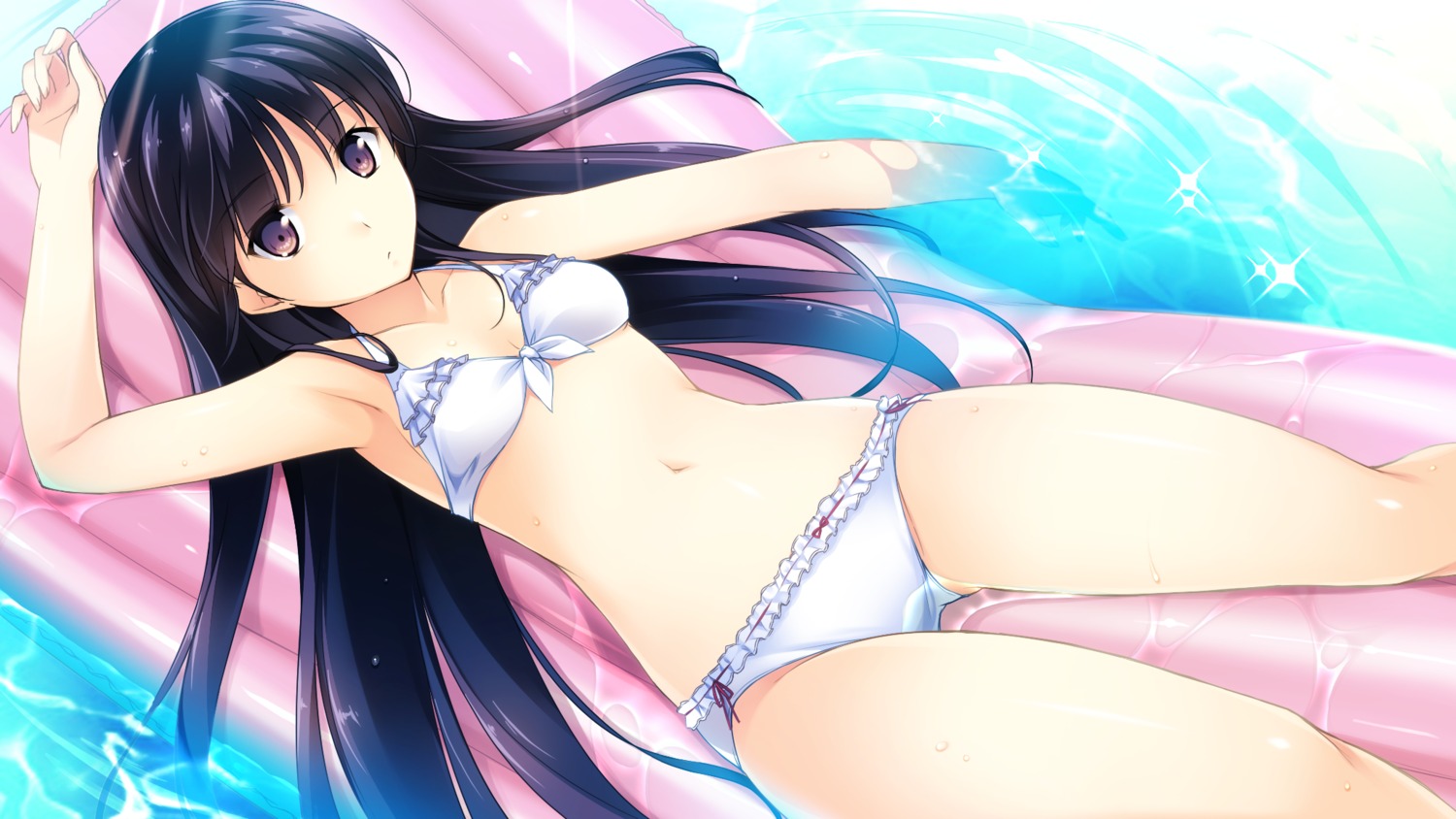 bikini, cleavage, game_cg, habane_kotori, kono_oozora_ni_tsubasa_wo_hirogete, pulltop, swimsuits, wet, yashima_takahiro