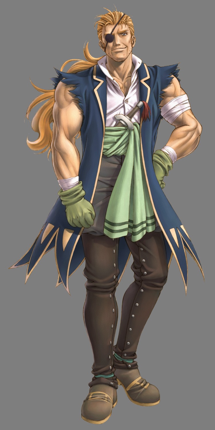eyepatch, falcom, ladoc, male, taue_shunsuke, transparent_png, ys, ys_vi