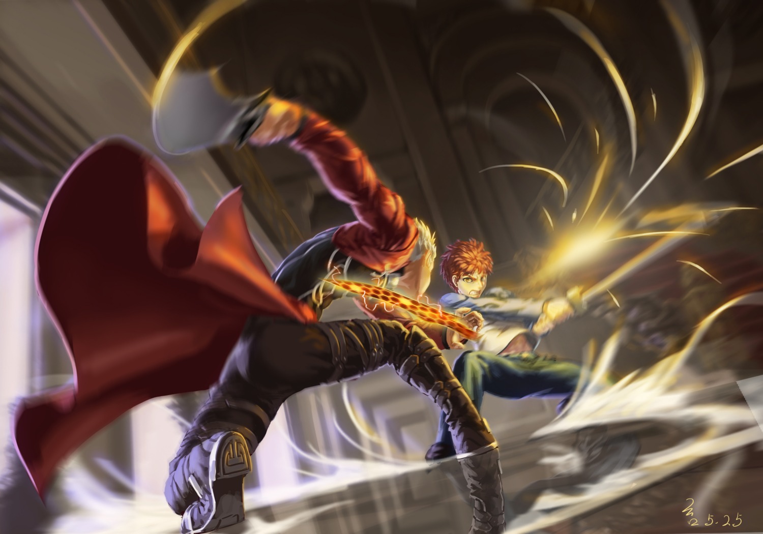 archer, emiya_shirou, fate/stay_night, feitie, male, sword