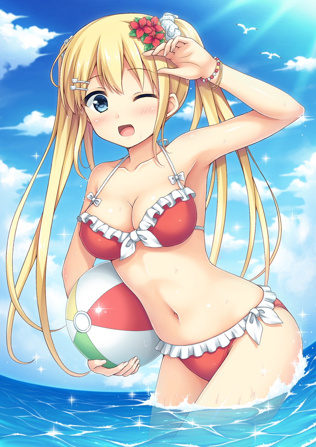 bikini, cleavage, nakamura_sumikage, swimsuits, wet