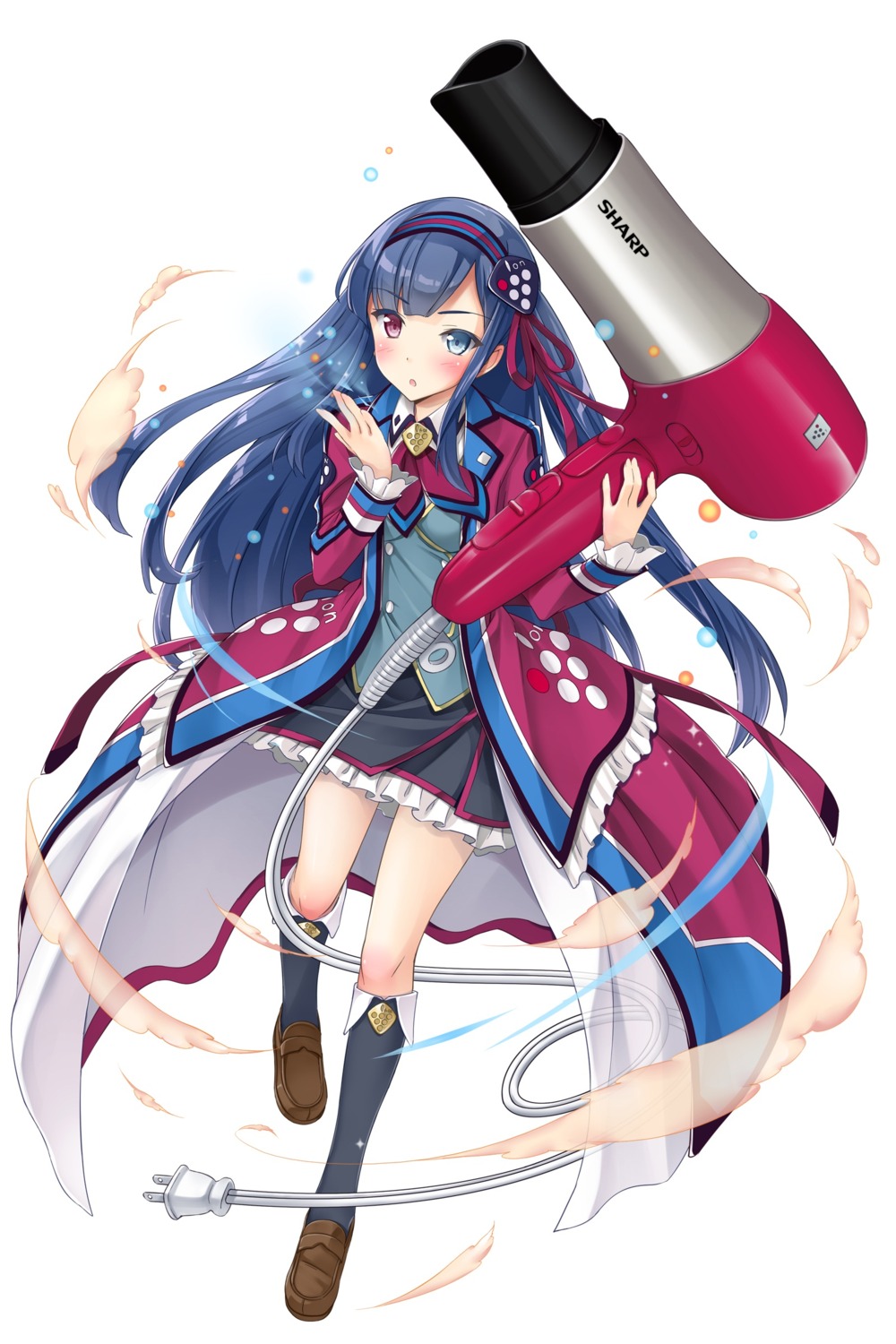 anthropomorphization, heterochromia, kaden_shoujo, seifuku, tagme, uruha_(kaden_shoujo)