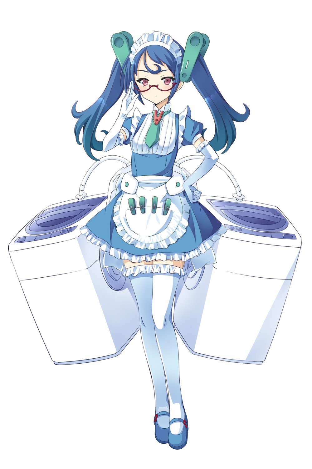 anthropomorphization, kaden_shoujo, maid, megane, shizuru(kaden_shoujo), tagme, thighhighs