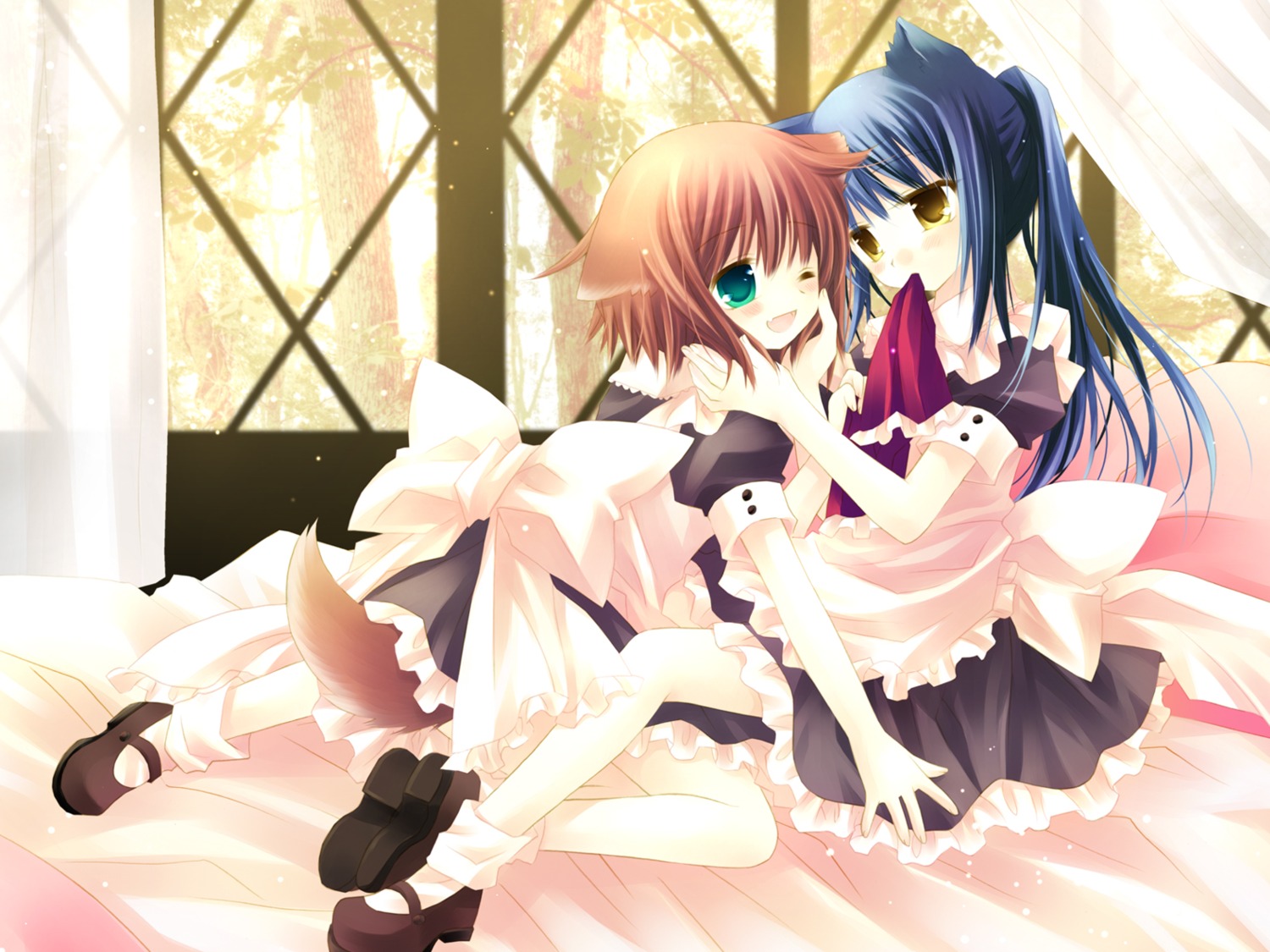 animal_ears, hinata_(sakurazawa_izumi), maid, nekomimi, pure_pure, sakurazawa_izumi, tobari, wallpaper