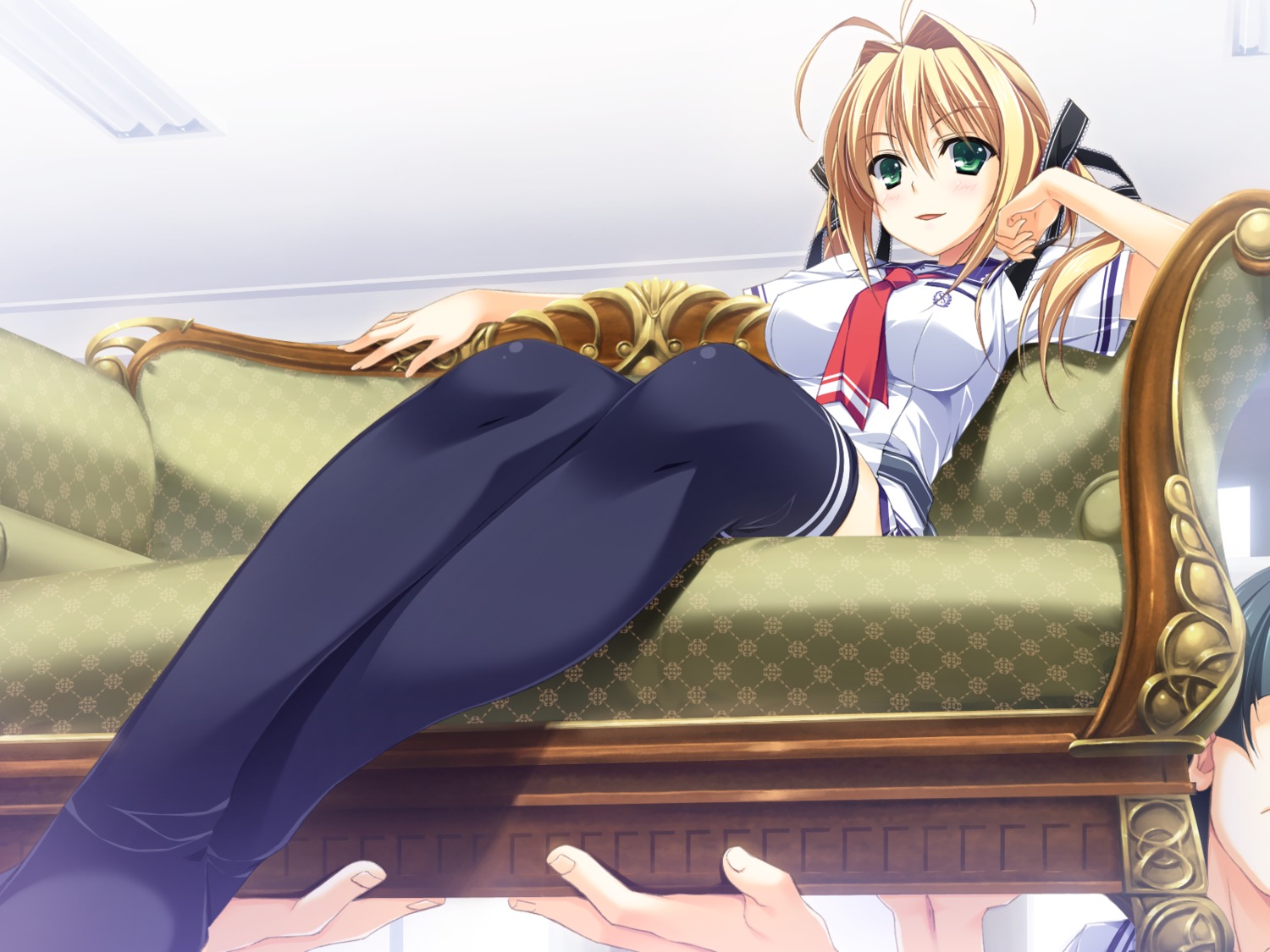 akabeisoft2, game_cg, kamiyama_reika, kourin_no_machi_lavender_no_shoujo, seifuku, thighhighs, yuuki_hagure
