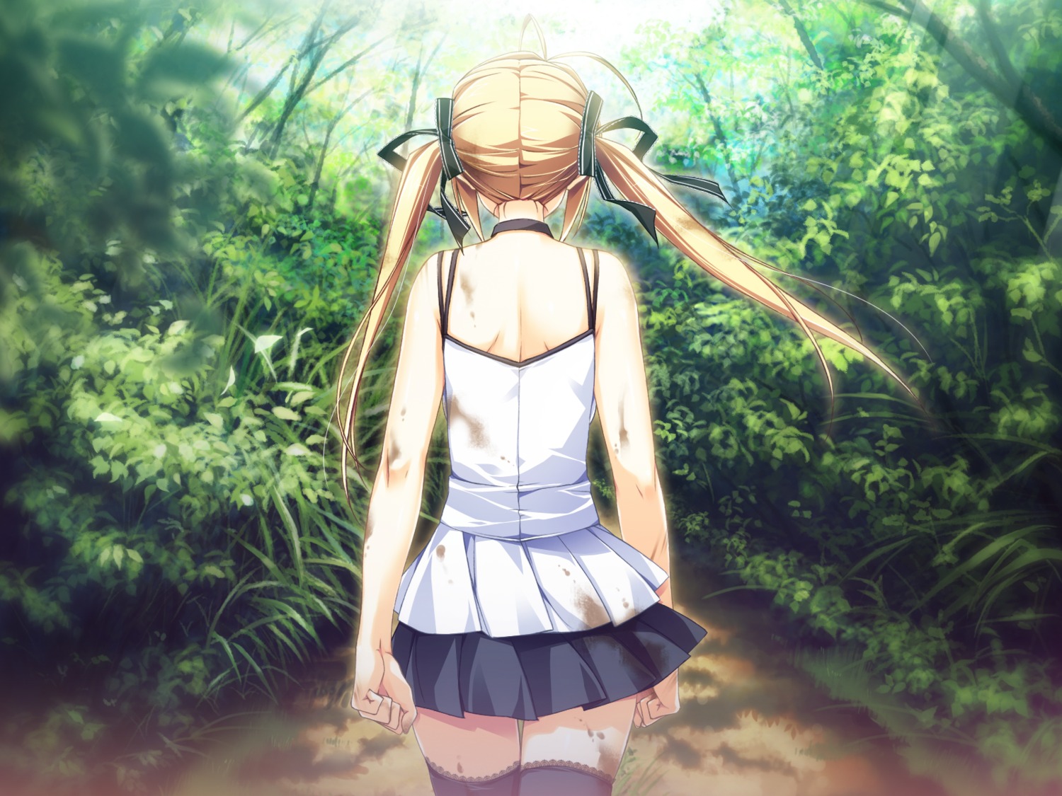 akabeisoft2, dress, game_cg, kamiyama_reika, kourin_no_machi_lavender_no_shoujo, thighhighs, yuuki_hagure
