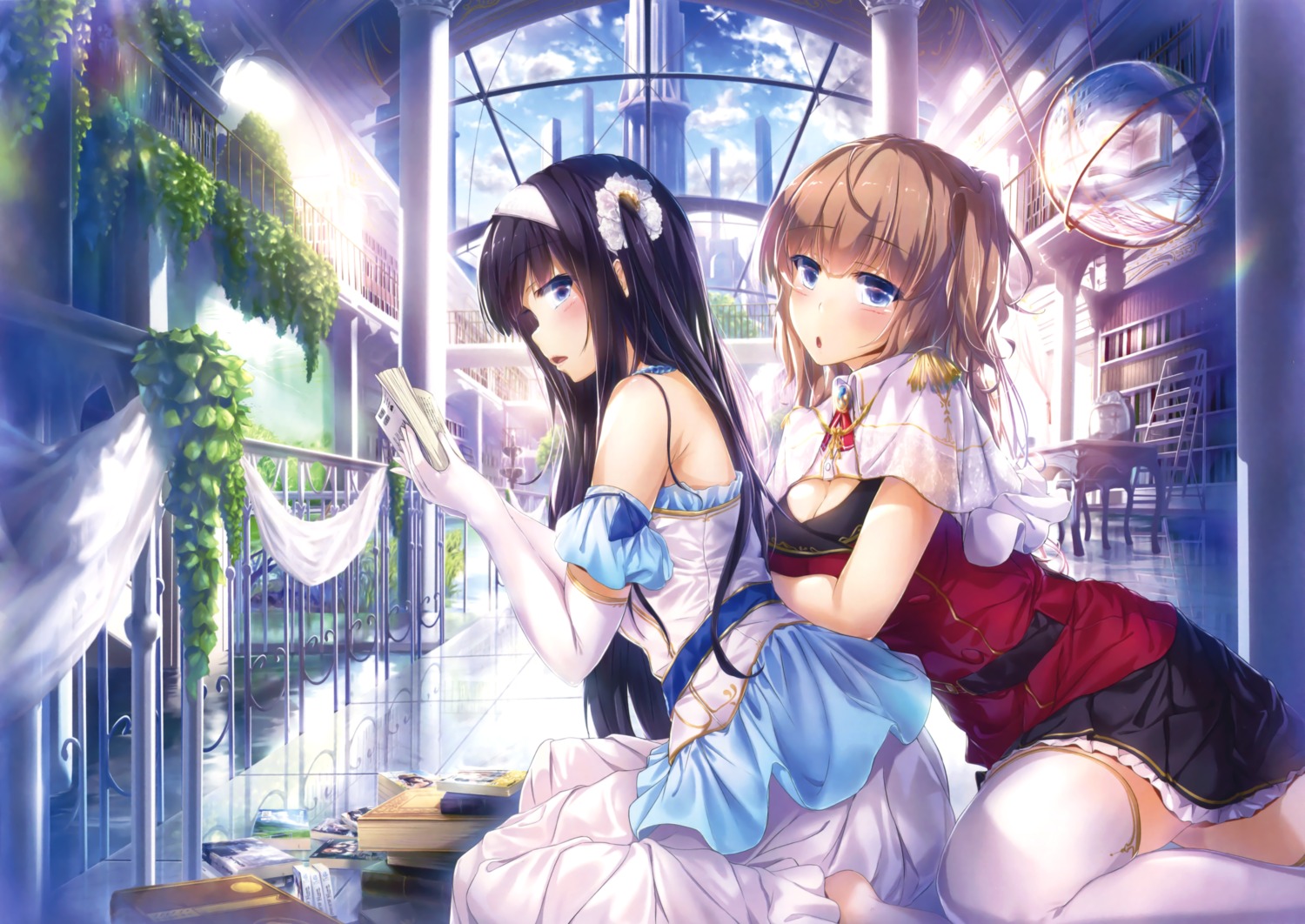 cleavage, dress, thighhighs, wingheart
