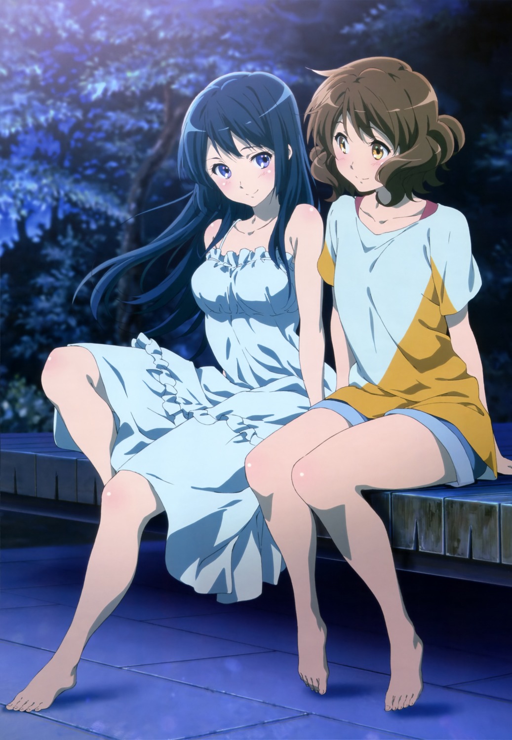 dress, feet, hibike!_euphonium, kousaka_reina, maruki_nobuaki, oumae_kumiko, summer_dress