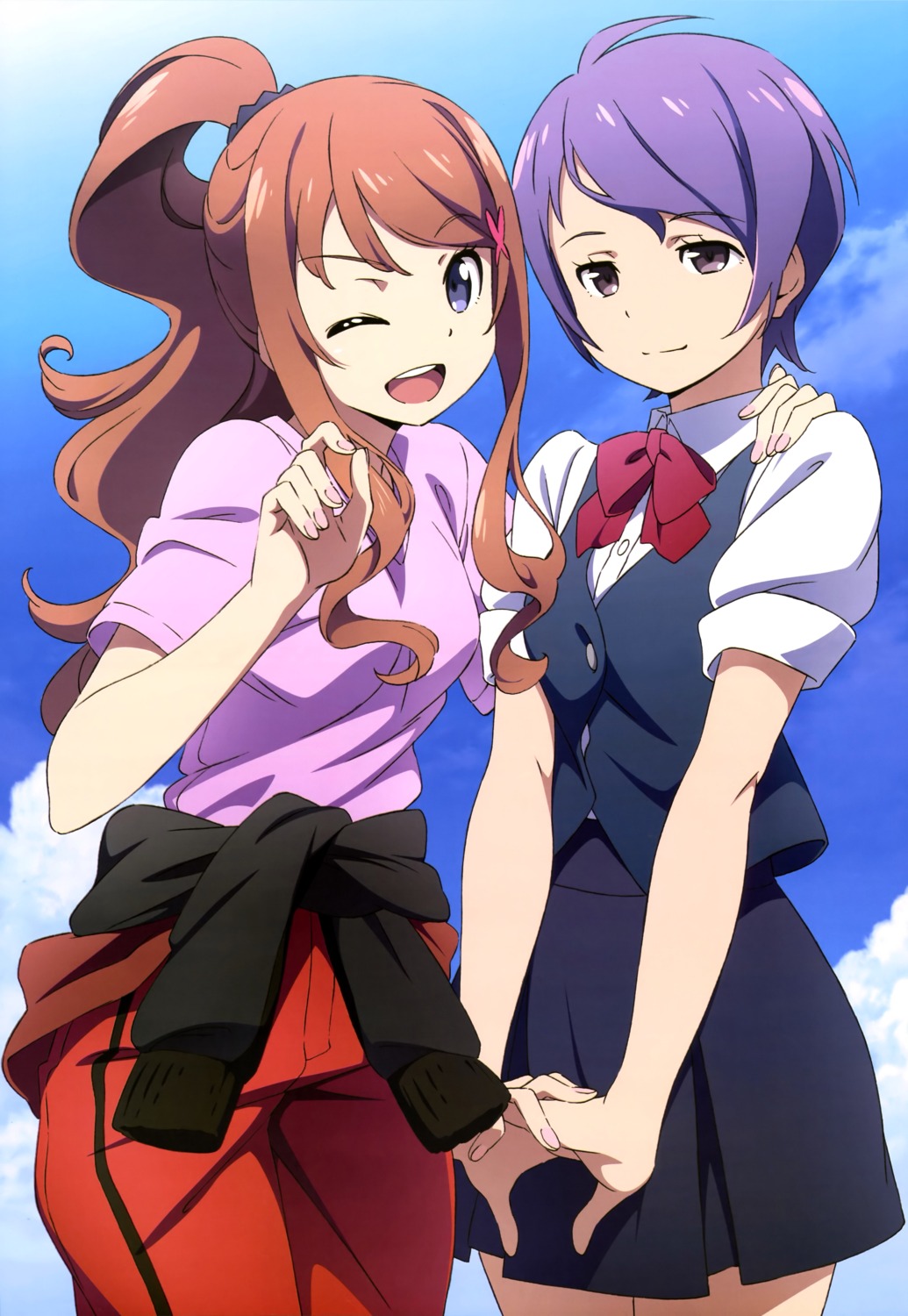 classroom_crisis, gym_uniform, kanzaki_hiro, seifuku, sera_mizuki_(classroom_crisis), shirasaki_iris