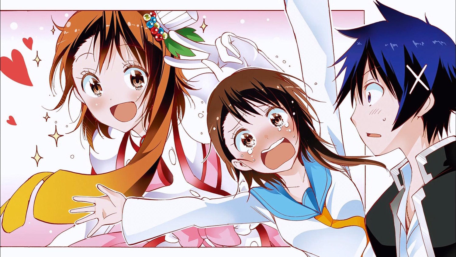 endcard, ichijou_raku, magical_pâtissier_kosaki-chan, nisekoi, onodera_kosaki, seifuku, tsutsui_taishi