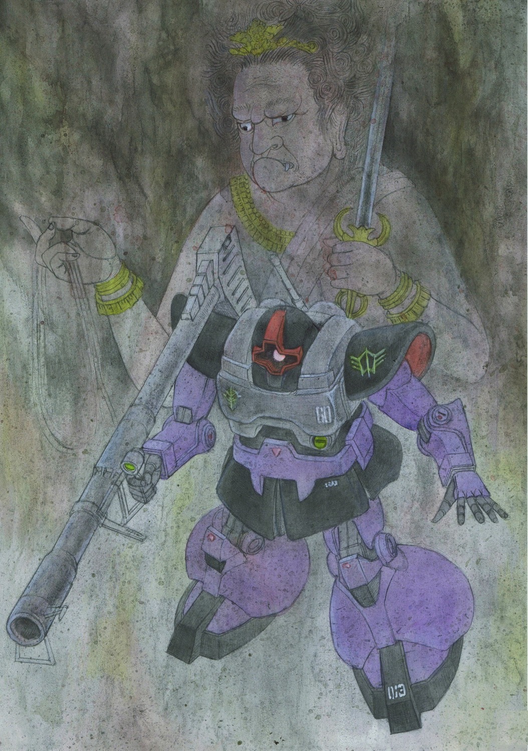 bin, gundam, mecha, ms-09_dom