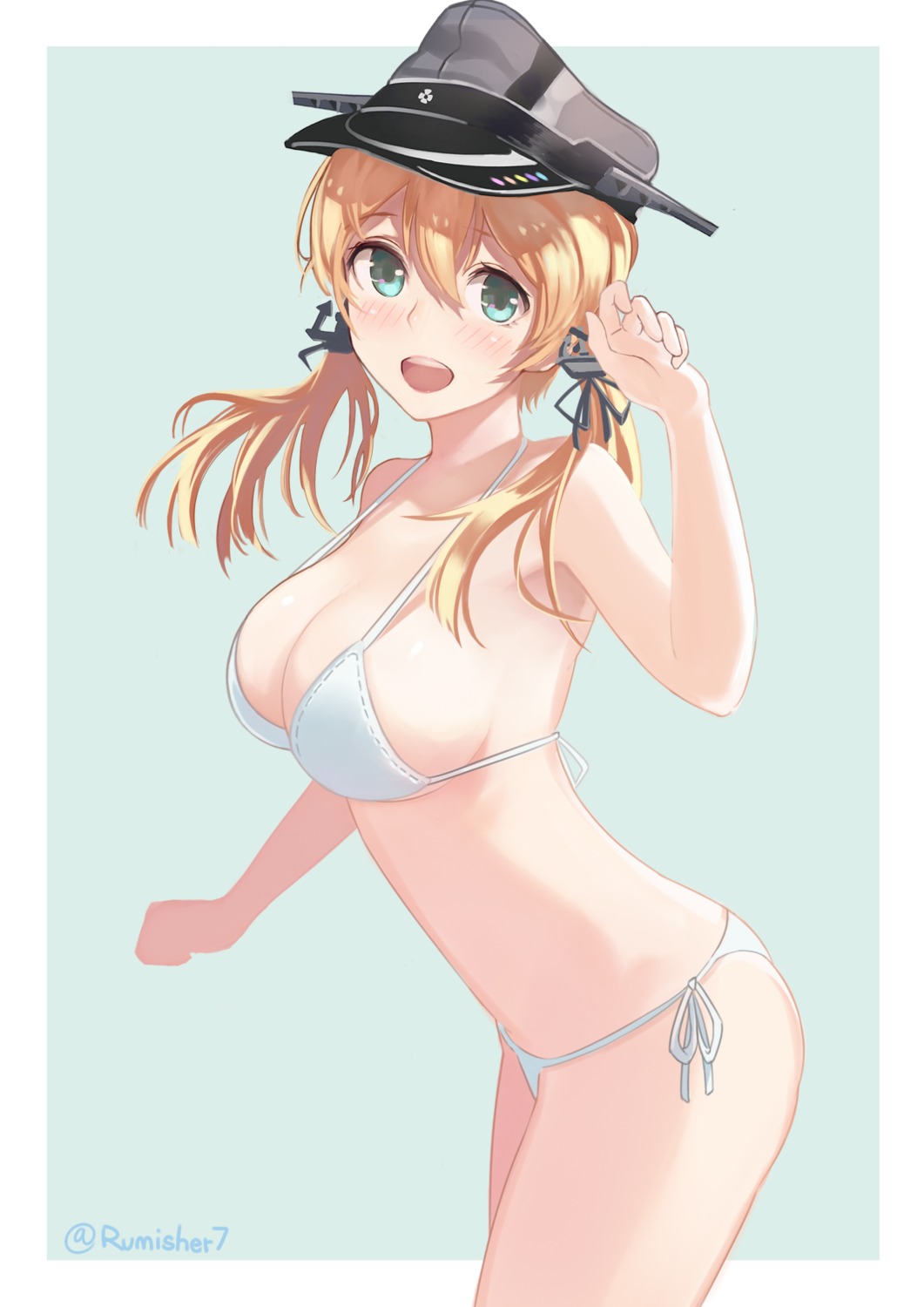 bikini, cleavage, kantai_collection, prinz_eugen_(kancolle), rumisher, swimsuits