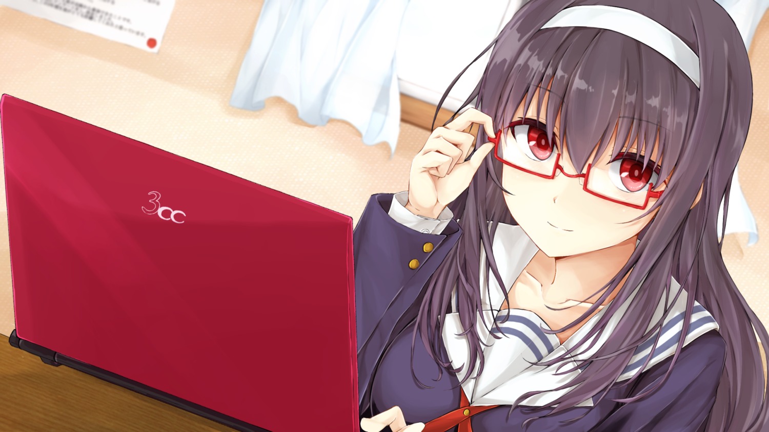 kasumigaoka_utaha, megane, nomaru, saenai_heroine_no_sodatekata, seifuku, wallpaper