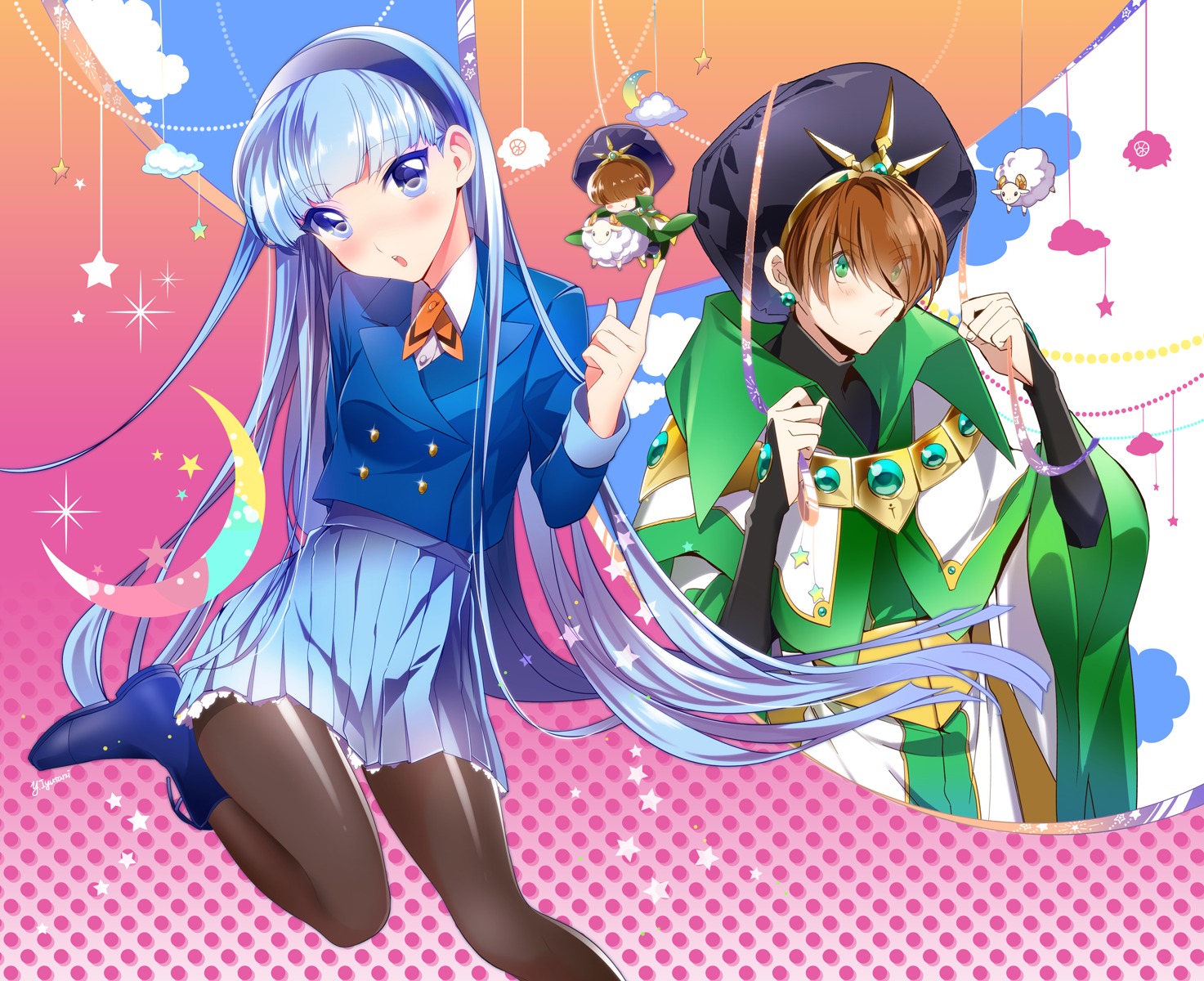 ascot, iyutani, magic_knight_rayearth, pantyhose, ryuuzaki_umi, seifuku