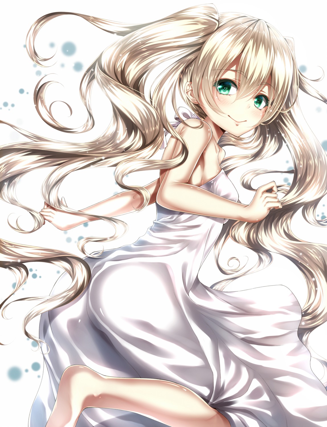 ass, dress, feet, kekkai_sensen, white_(kekkai_sensen), yuuki_suzu_(suzuk_yuki)