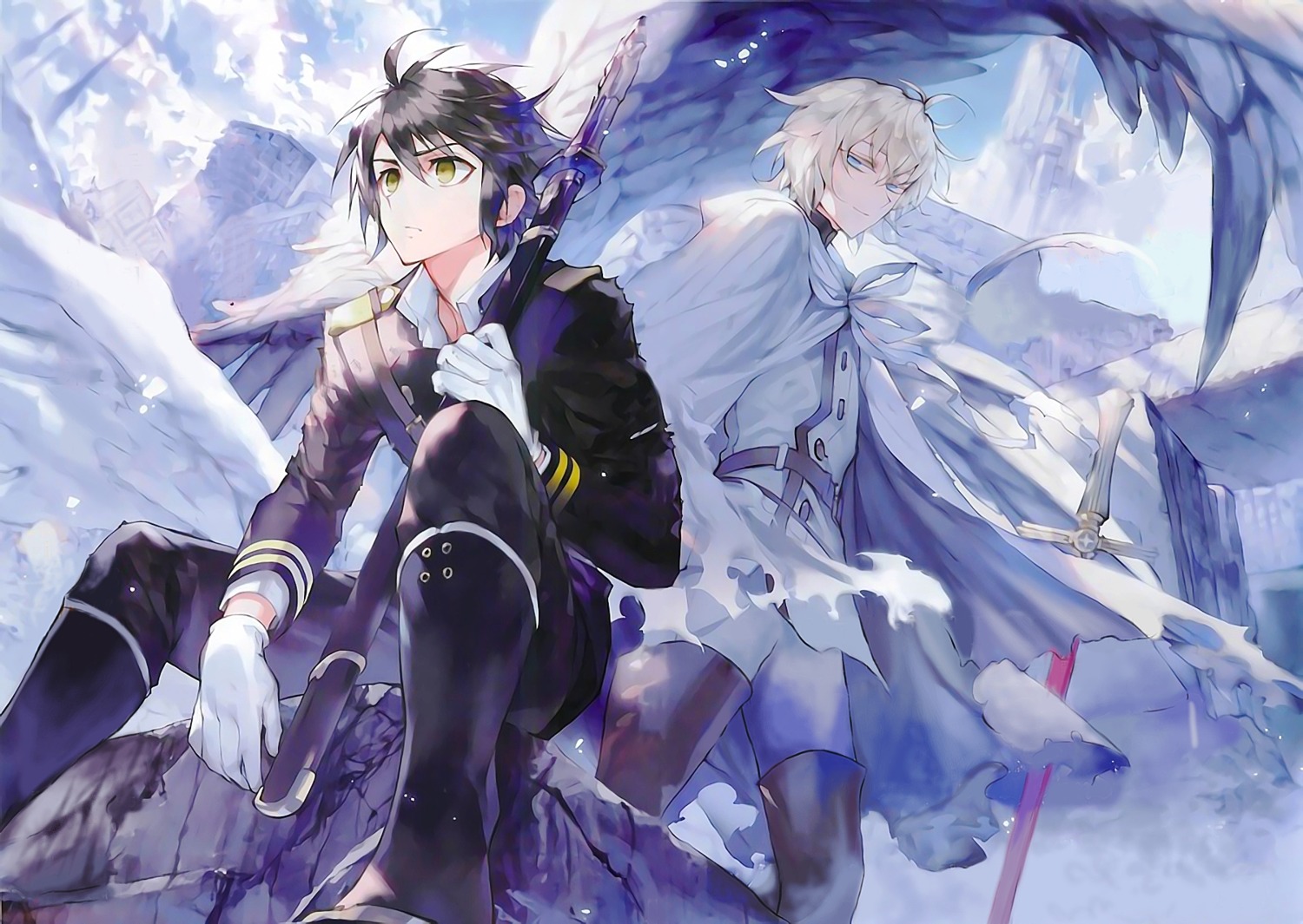 hyakuya_mikaela, hyakuya_yuuichirou, male, owari_no_seraph, sword, yamamoto_yamato