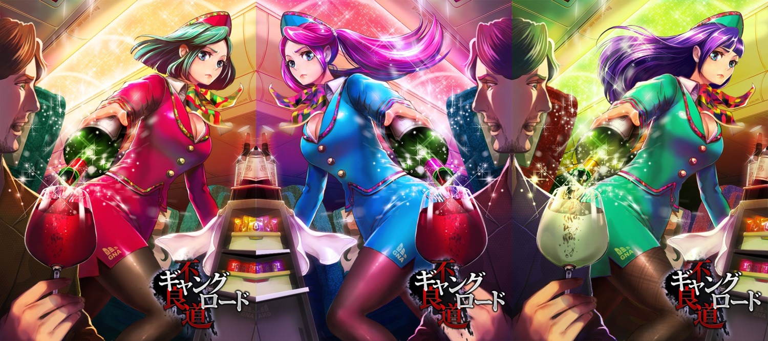 cleavage, furyou_michi_~gang_road~, pantyhose, tajima_yukie