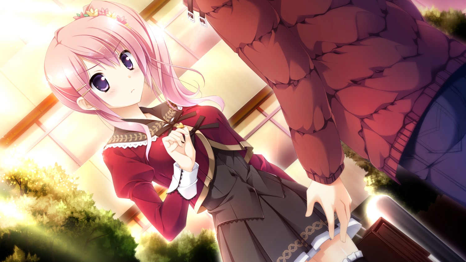 ensemble_(company), game_cg, kimishima_ao, komine_manami, sakura_mau_otome_no_rondo, seifuku, thighhighs