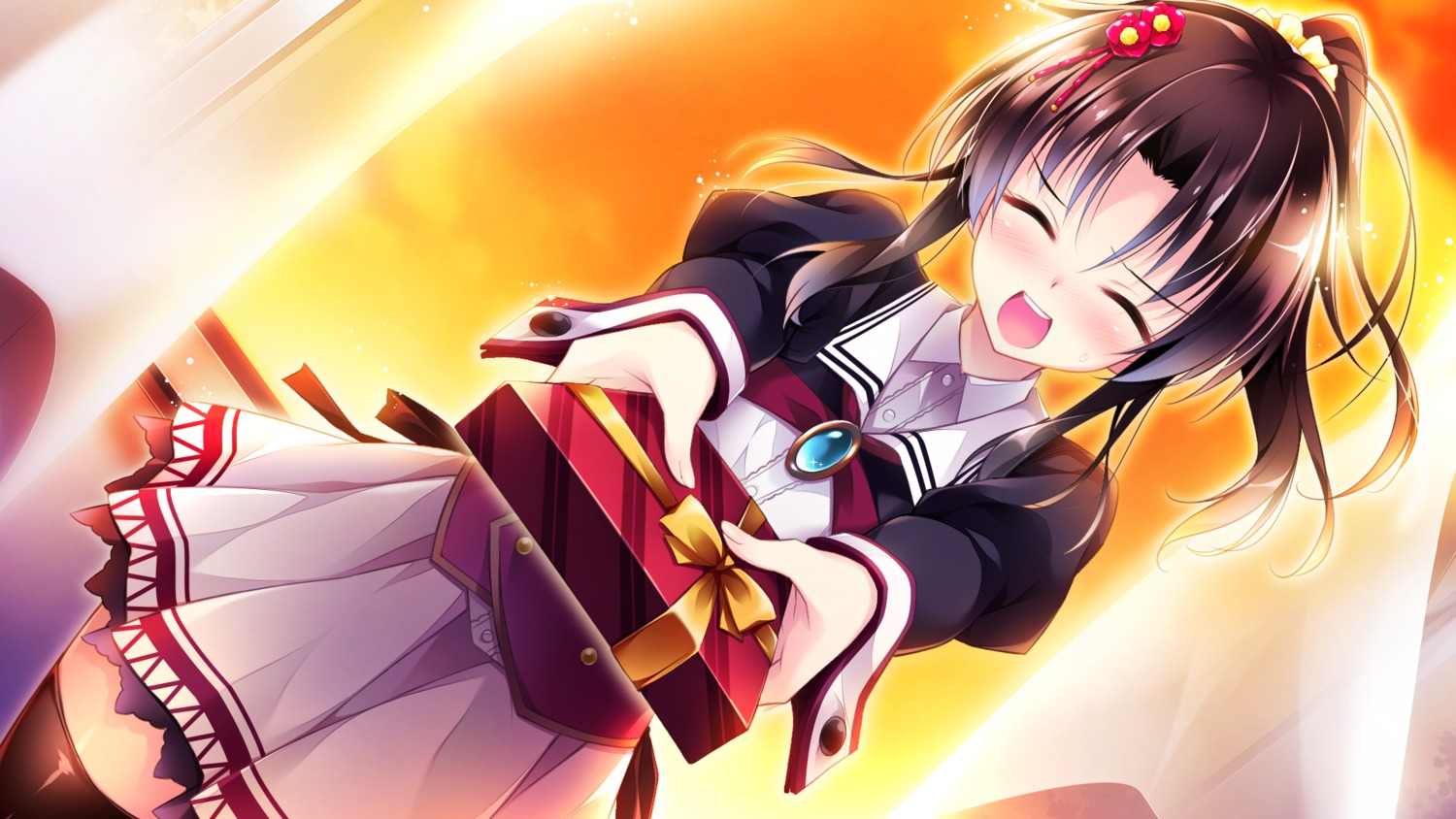 ensemble_(company), game_cg, golden_marriage, hayakawa_harui, seifuku, shimakage_ruri, thighhighs