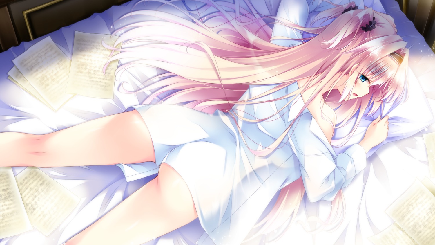 amaya_rei, ass, bottomless, dress_shirt, ensemble_(company), game_cg, golden_marriage, hayakawa_harui, no_bra, see_through