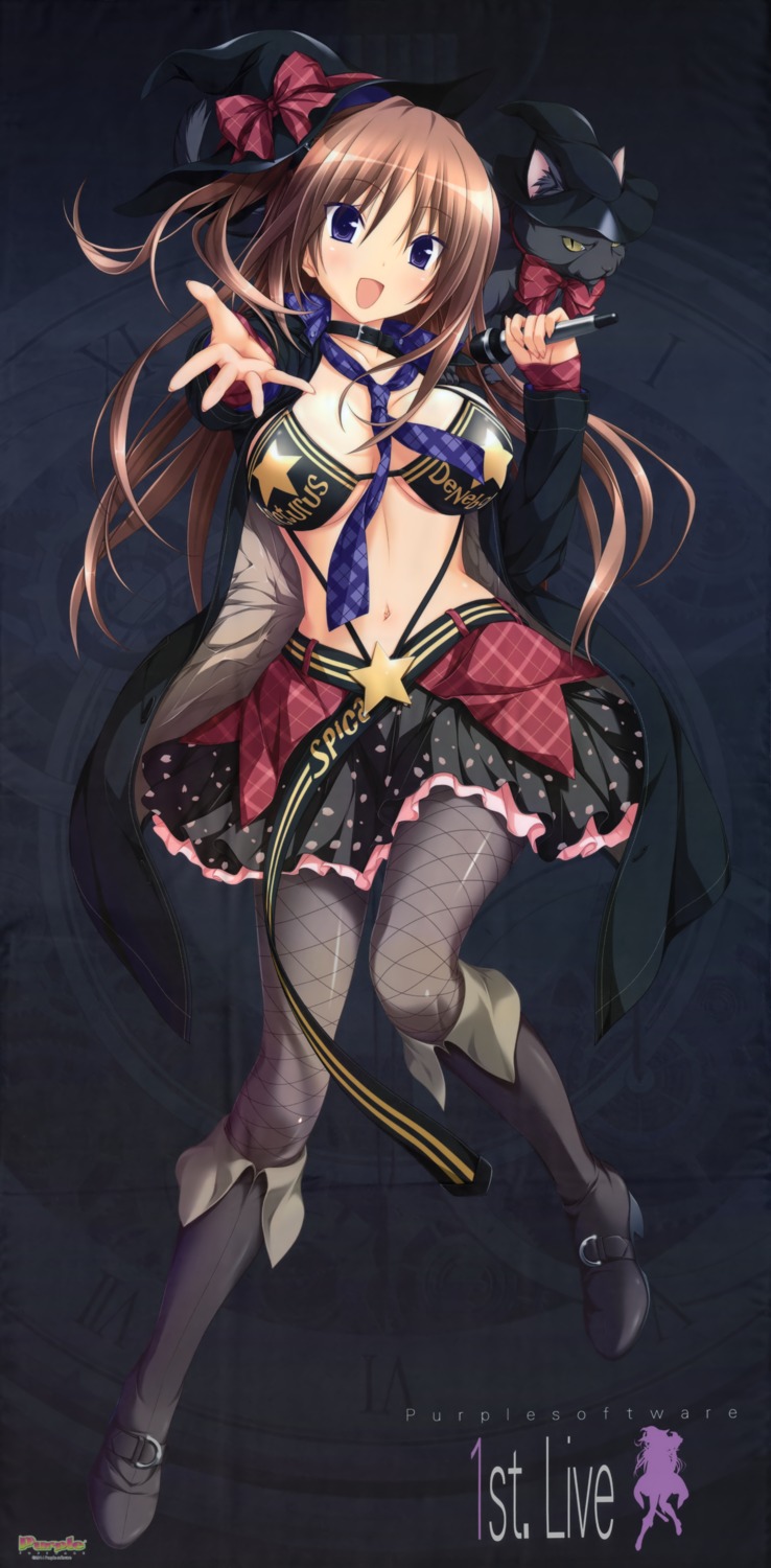 anna_(mirai_nostalgia), bikini_top, cleavage, fishnets, heels, koku, mirai_nostalgia, neko