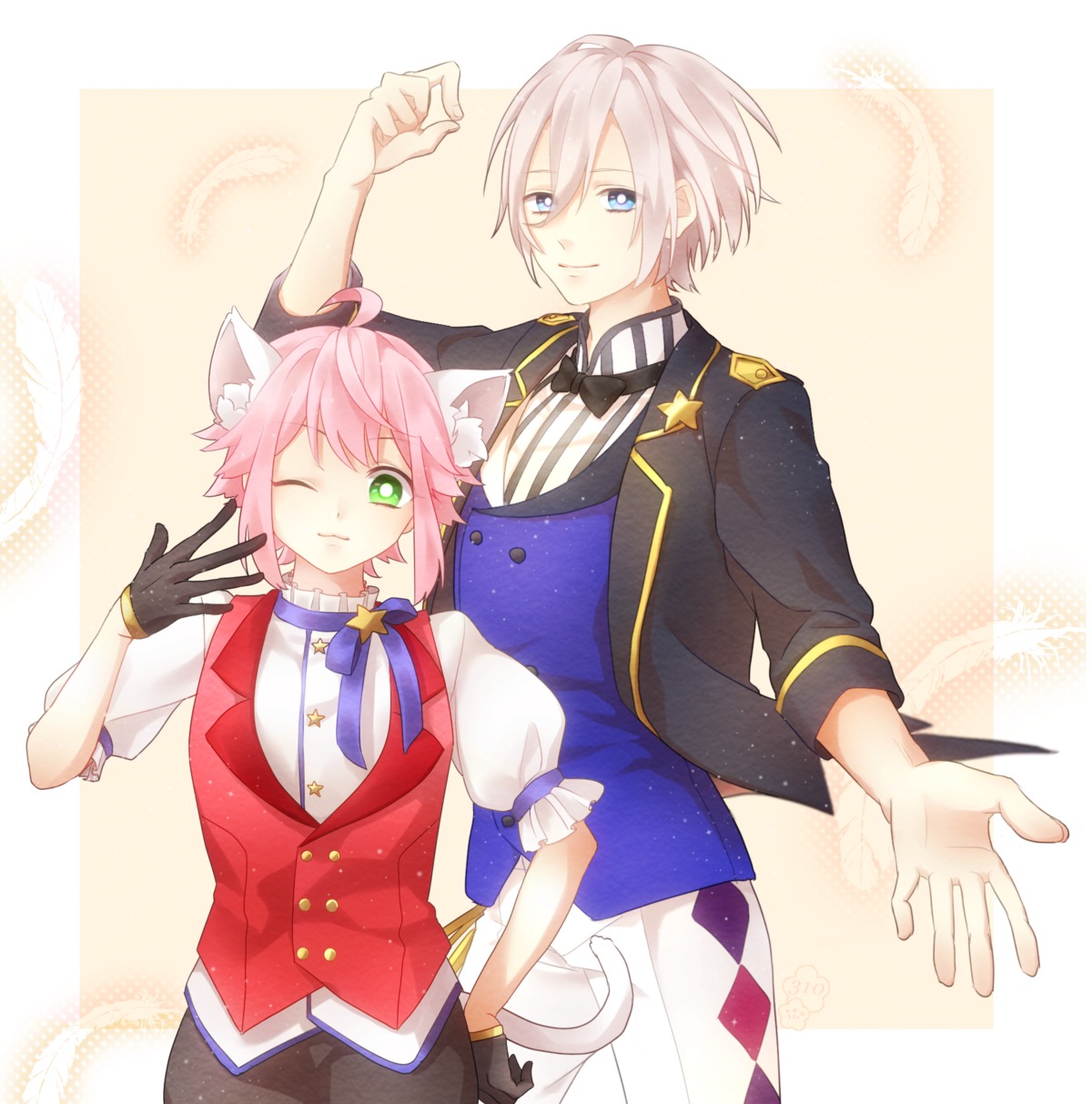 animal_ears, ensemble_stars!, himemiya_touri, male, nekomimi, sato_s2, tail, tenshouin_eichi