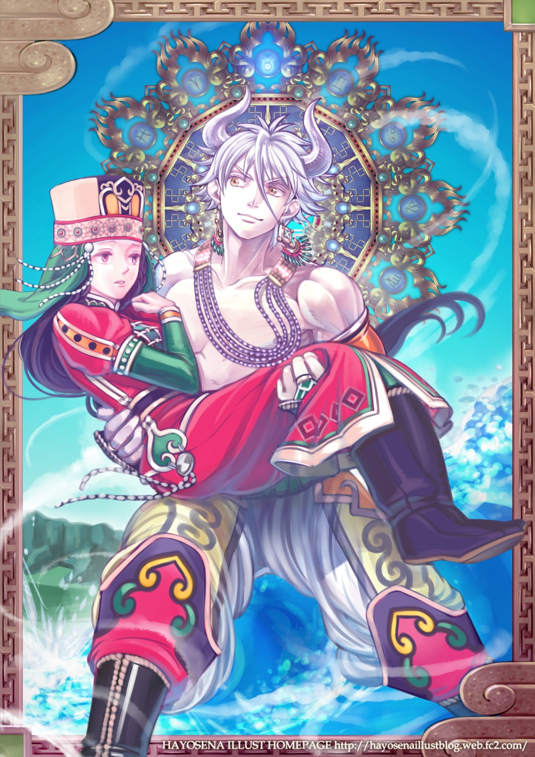 asian_clothes, hayosena, horns