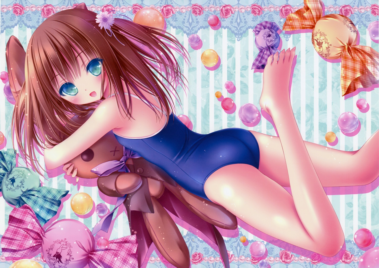 ass, feet, nukui_kurumi, school_swimsuit, swimsuits, tenshi_no_three_piece!, tinkerbell, tinkle