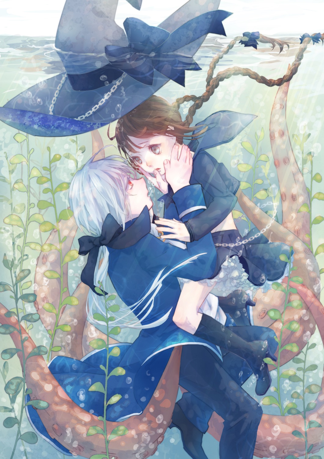 fishdew, fukami_(wadanohara), heels, seifuku, tentacles, wadanohara, wadanohara_and_the_great_blue_sea, witch